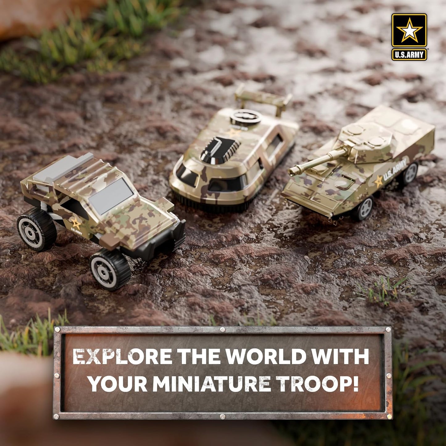 Lollipop US Army Die-Cast Vehicle Set - 6 Military Vehicles for Toddlers & Kids, Army Trucks, Jeeps, Recon Force Toys for Boys Age 4-7, Officially Licensed Army Action Set for Adventures