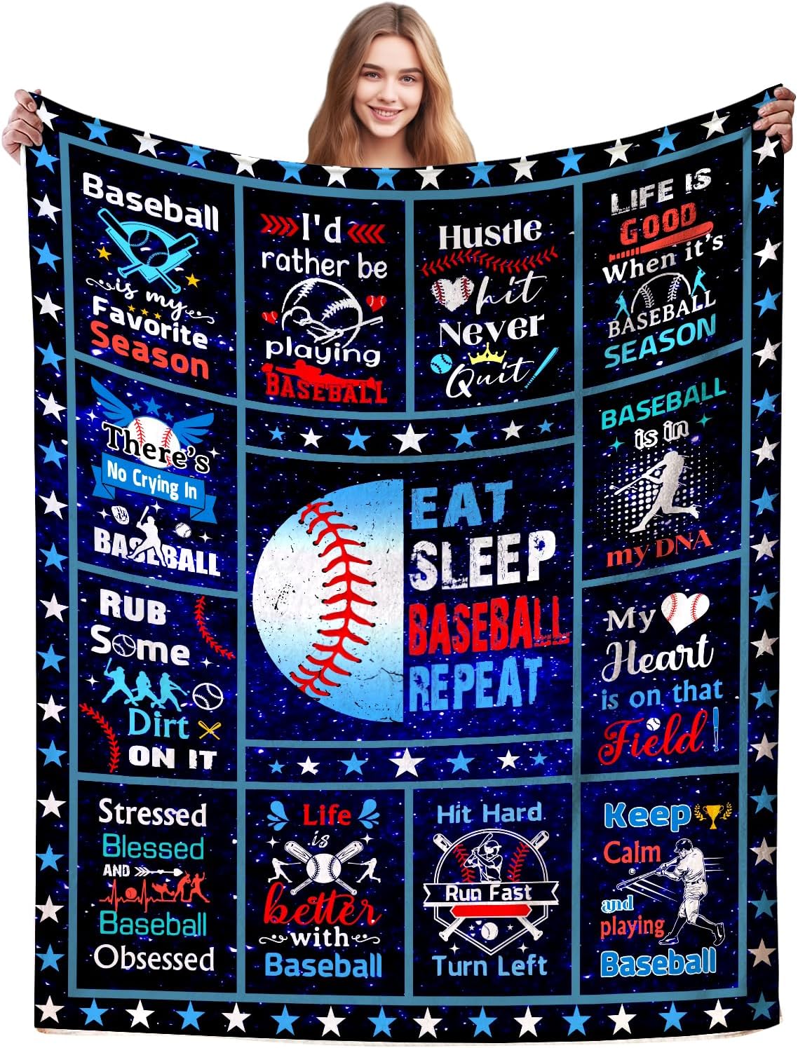 Baseball Blanket Gifts for Boys Kids Men Adults,Outdoor Baseballs Stuff Baseball Throw Blanket Coach Gifts for Baseballs Player Lover Team 80"x60"