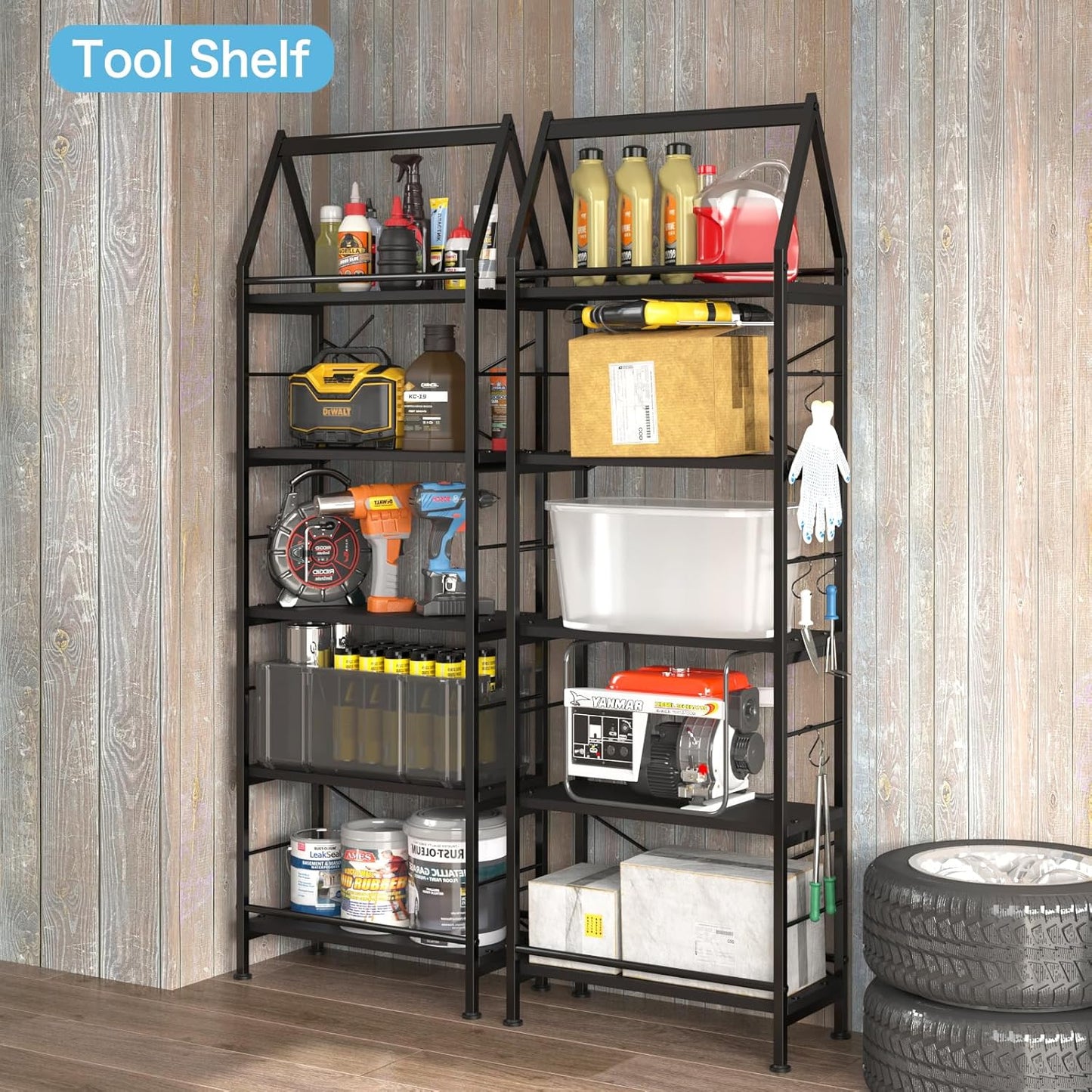 5-Tier Bookshelf, Standing Shelf Units,Tall Standing Bookcase, Modern Display Shelf Unit Storage Organizer Rack for Study Room Home Office,Black