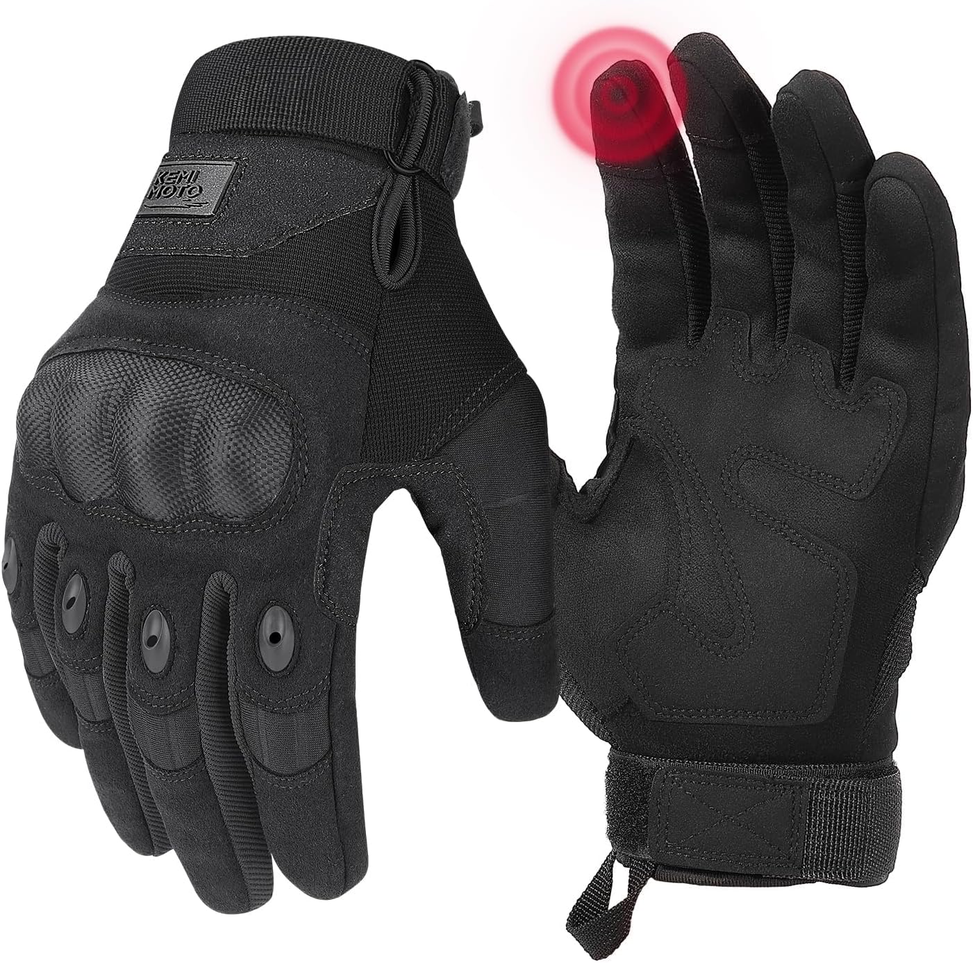 KEMIMOTO Tactical Gloves for Men, Touchscreen Motorcycle Gloves with Hard Shell & Palm Padding for Sports Motorcycle Cycling Tactical Airsoft Paintball Hunting Hiking Camping Climbing