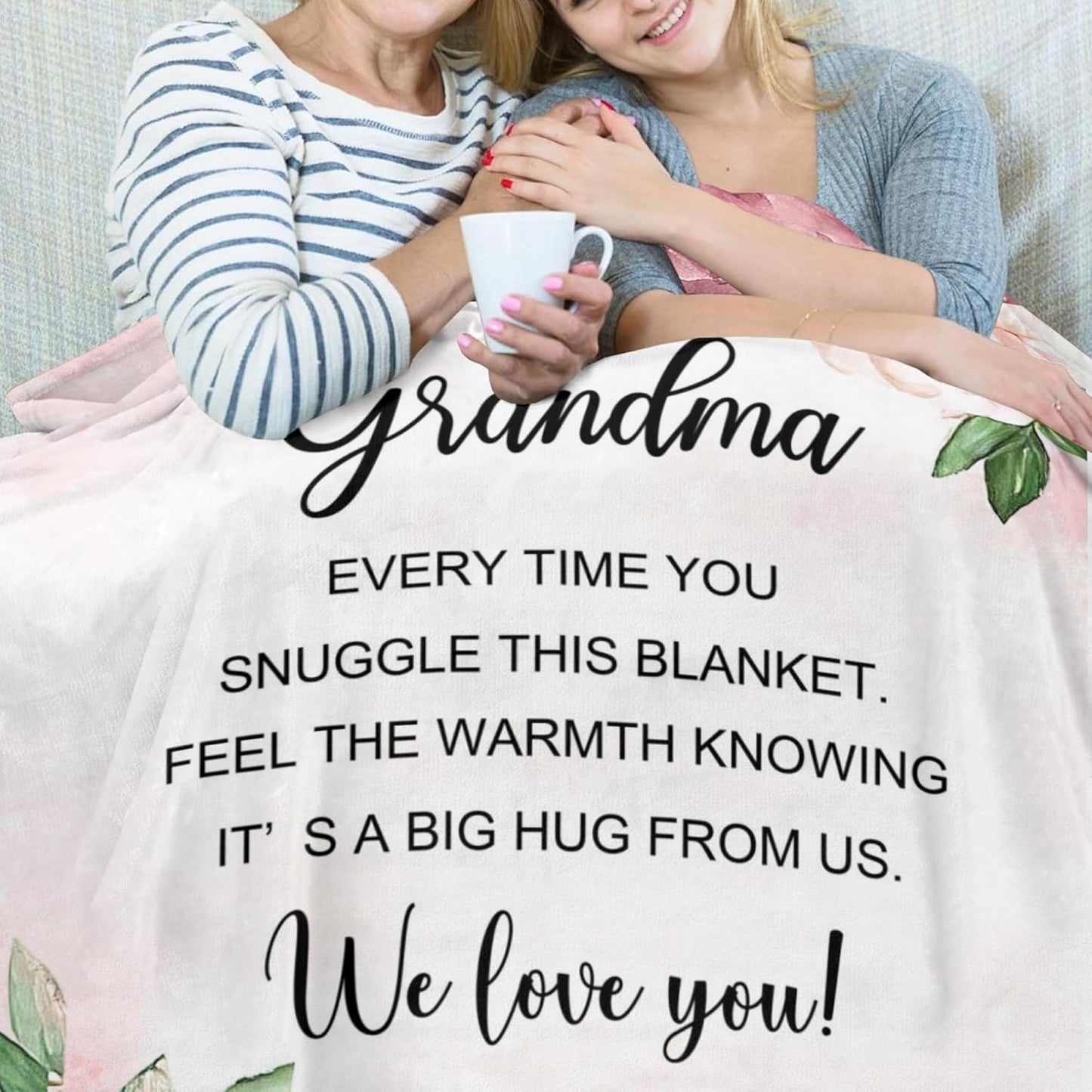 Grandma Gifts for Birthday, Grandma Blanket from Grandkids, Gifts for Grandmas, Gift for Grandmother Birthday, Mothers Day, Christmas, Soft Flannel Throw Blanket, 60"x50"