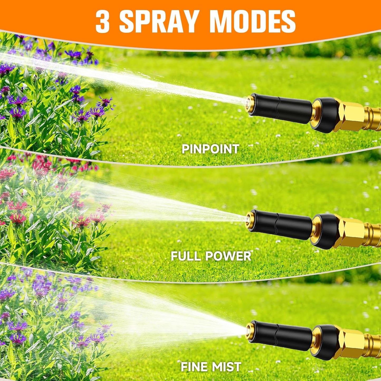 100 FT Garden Hose Expandable - 304 Stainless Steel Water Hose 100 FT - Heavy Duty Flexible Kink Free Hose, no Bite