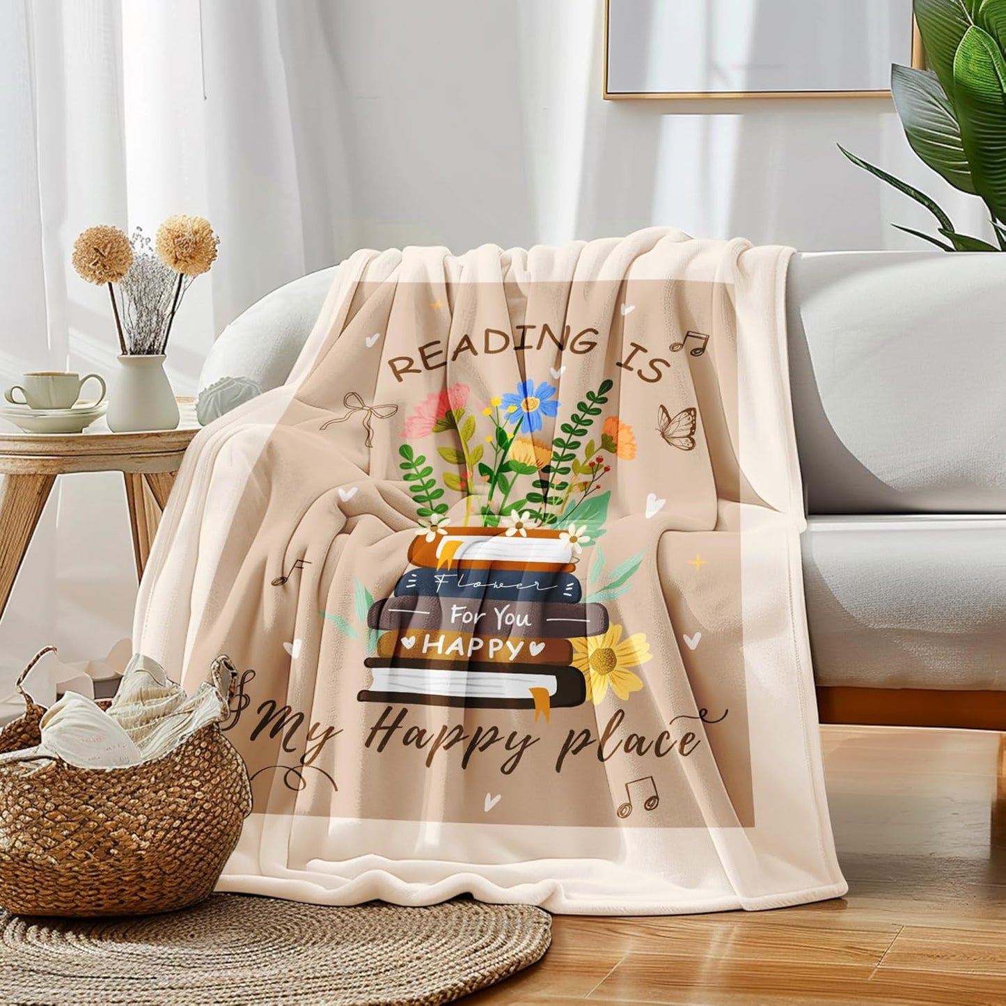 UFOORO Book Lovers Throw Blanket Gifts, Graduation Book Club Cozy Reading Throw for Her Him, Teacher Gifts for Women Men, Christmas Birthday Graduation Bookish Club 55 x70
