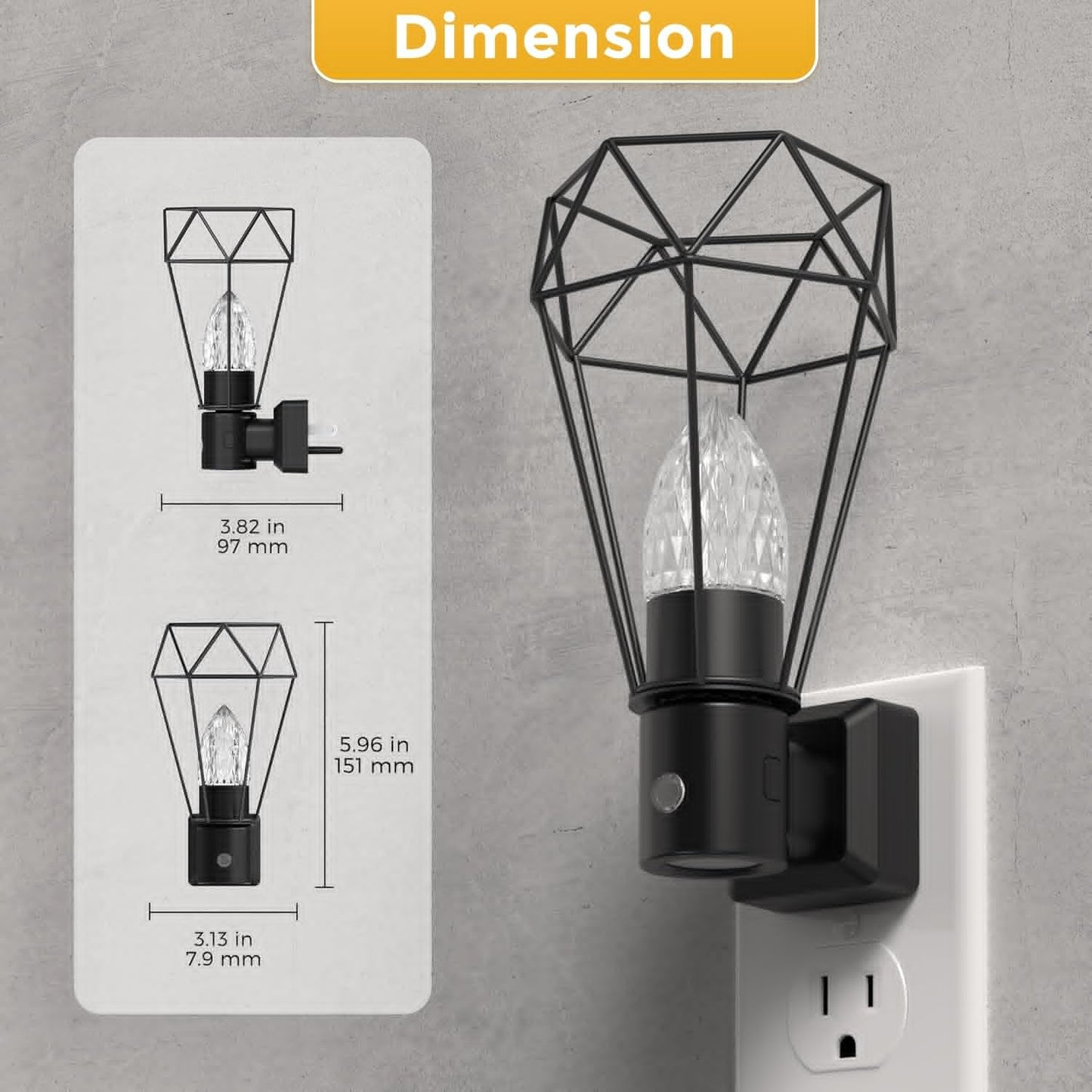 L LOHAS LED Night Light, 2 Pack Night Lights Plug into Wall, 3000K Warm White, Farmhouse Plug in Light with Dusk to Dawn Sensor, for Bedroom, Bathroom, Kitchen, Hallway