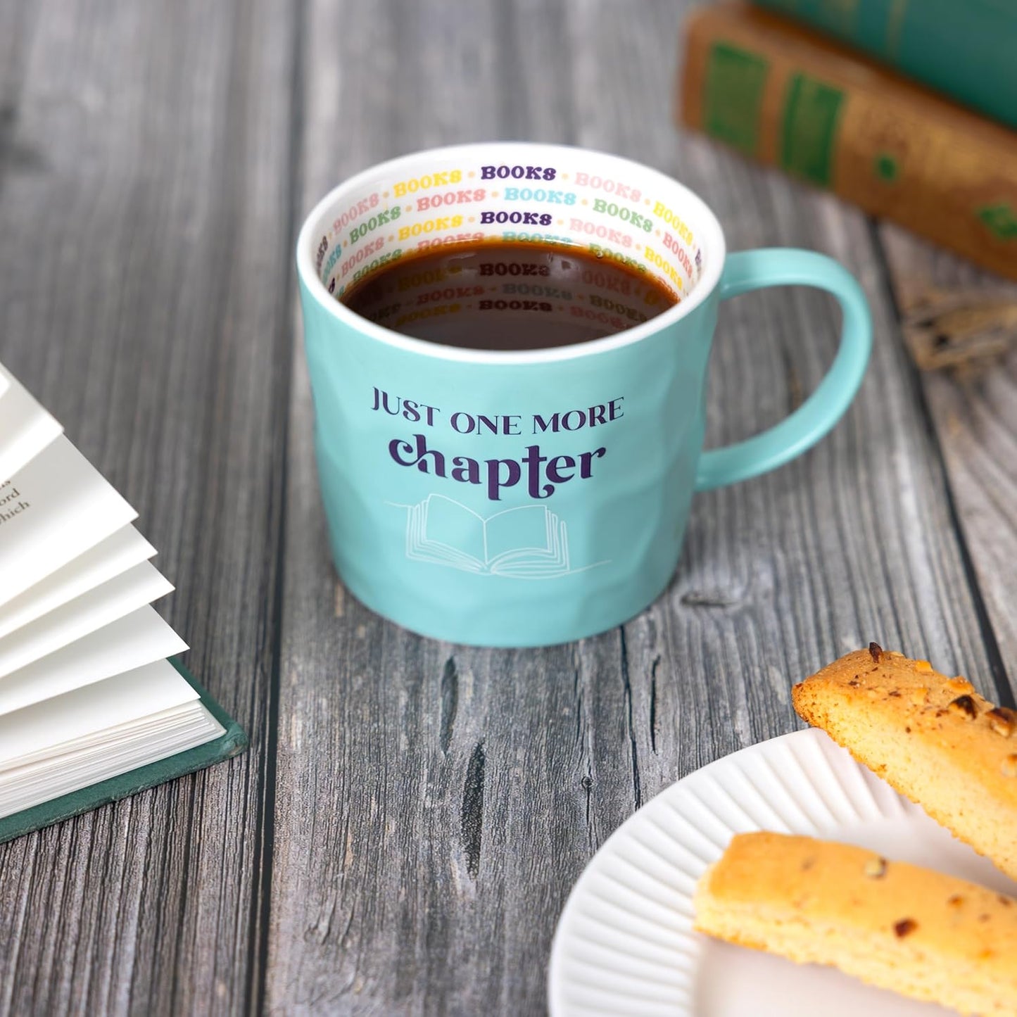 Pavilion Gift Company - One More Chapter - 16 oz Ceramic Mug Coffee Tea Chapter Reading Book Lover Reader Librarian Drinkware