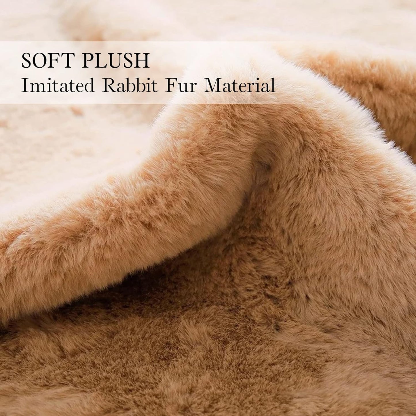3x3.9ft Small Bear Shaggy Rug, Soft Fluffy Faux Sheepskin Fur Rug Fuzzy Shag Area Rug Cute Plush Carpet for Nursery Kids Girls Bedroom Room Aesthetic Living Room Floor Home Decor, Brown