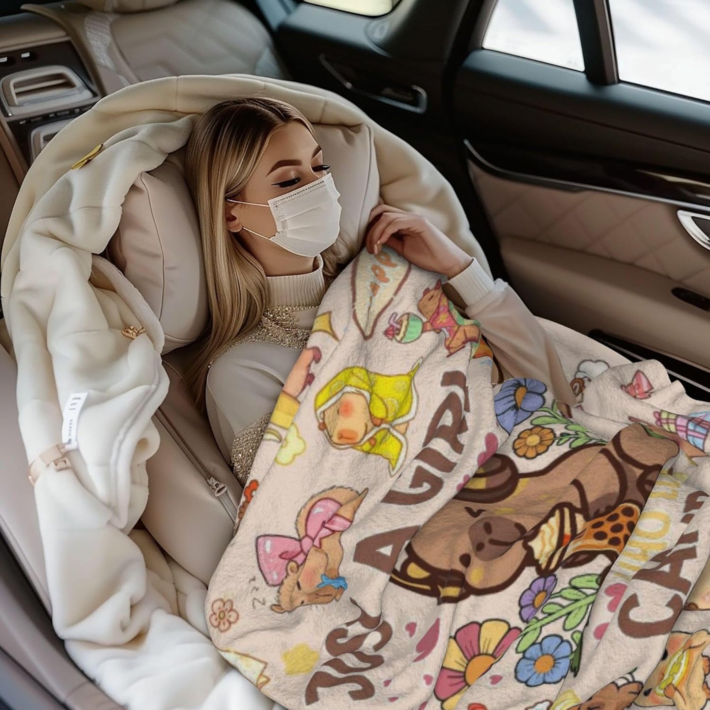 Capybara Gifts Blanket for Kids Girls Boys Adults Animals Lovers, Flanne Throw Blanket, Soft Cozy, Warmth, Fluffy Fuzzy Blankets for Couch, Bed, Travel, Living Room, Home, Decor (Capybara, 60"x50")