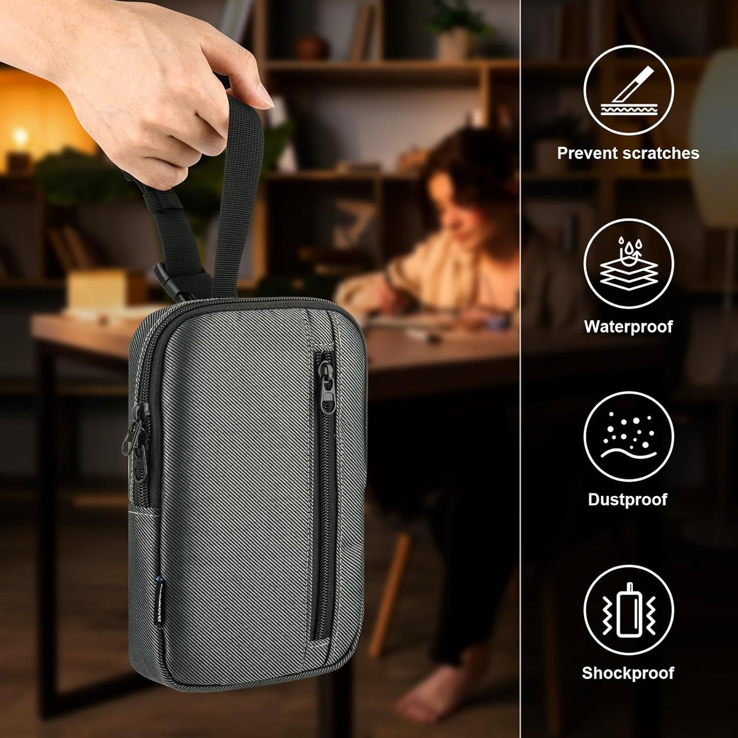 Carrying Case Compatible with Glocusent/ for Vekkia/ for LEDGLE/ for LITOM/ for TSINGREE LED Neck Reading Light Book Light for Reading in Bed, Portable Storage Travel Holder Fits For Accessories
