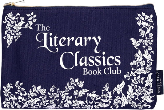 Steel Mill & Co Reading Kit Set with Book Journal, Pencil, Book Holder, Customizable Labels, Bookmark and Zipper Canvas Pouch (Literary Classics)