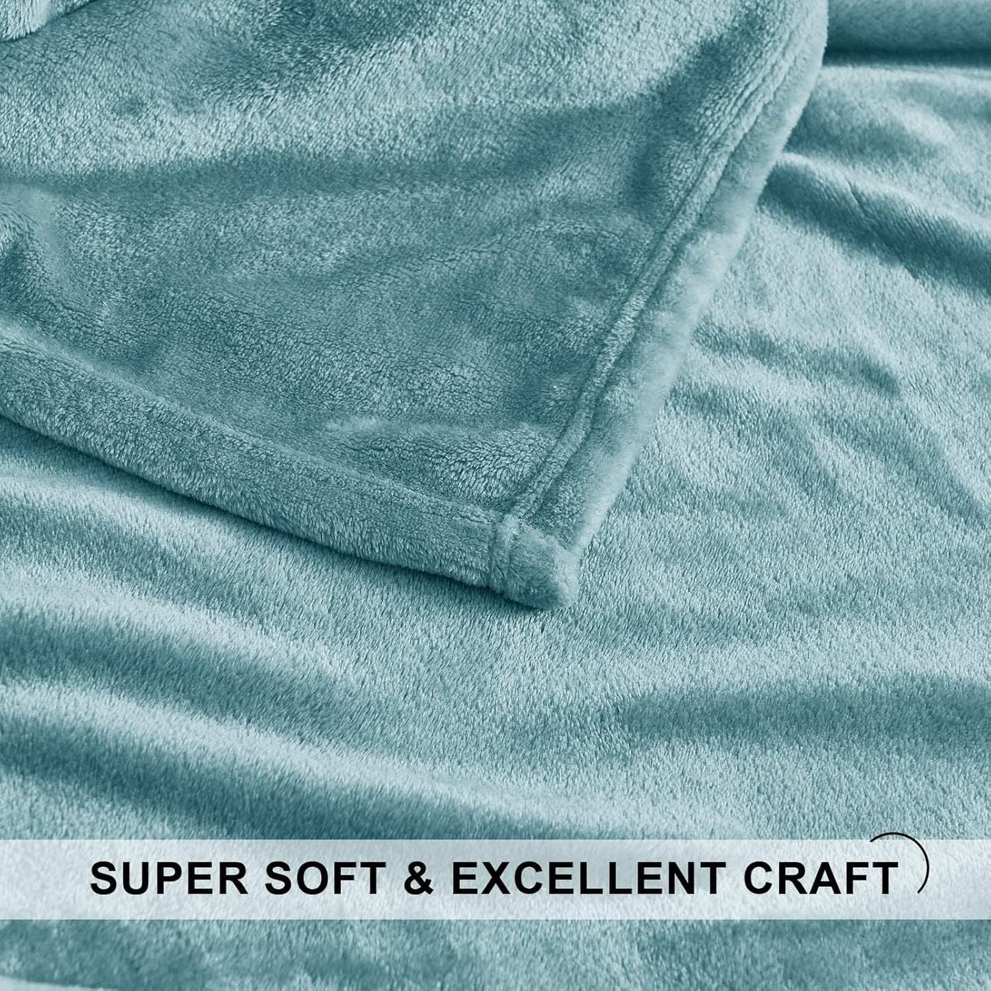 StangH Flannel Fleece Soft Throw Blankets Twin Size, Lightweight Microfiber Fuzzy Blanket for Couch, Warmer Bed Blankets for All Seasons Sofa & Dorm, (Twin Size 60 x 80, Stone Blue)