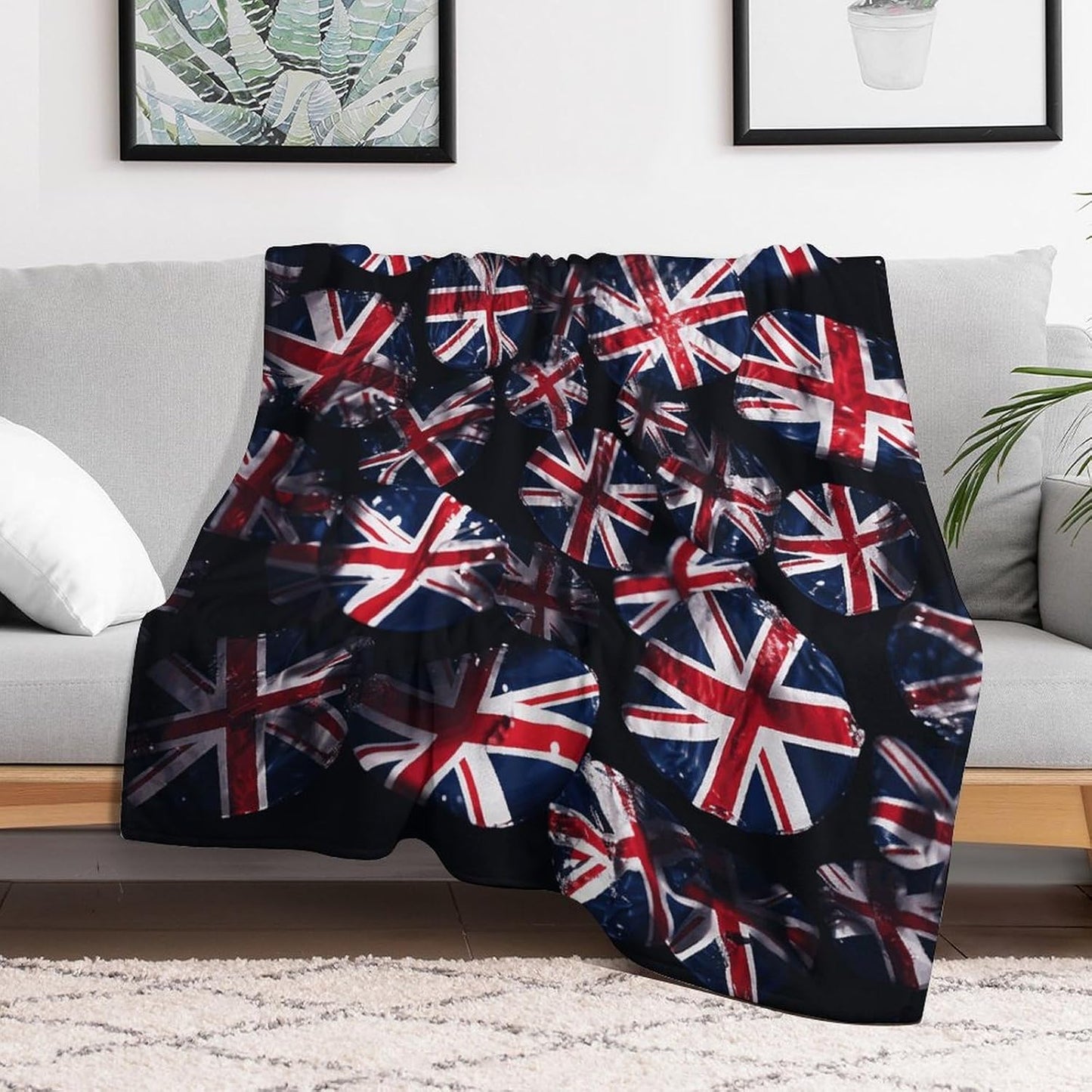 British Flag Throw Blanket for Couch Super Soft Warm Lightweight Throw Blankets Cozy Flannel Bed Blanket Cute Decorative Blankets for All Seasons Home Decor Gift 30"*40"（76 * 100cm）