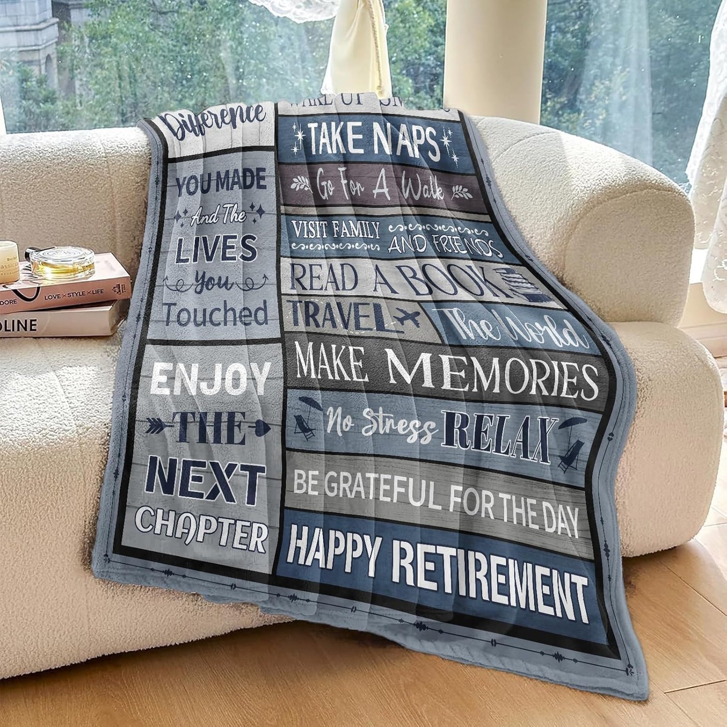 Retirement Gifts for Men/Women 2026, Funny Retirement Gifts for Men, 80"x60" Mens Retired Gifts Blanket, Leaving Farewell Going Away Gift for Coworker Teacher Dad Throws Blankets