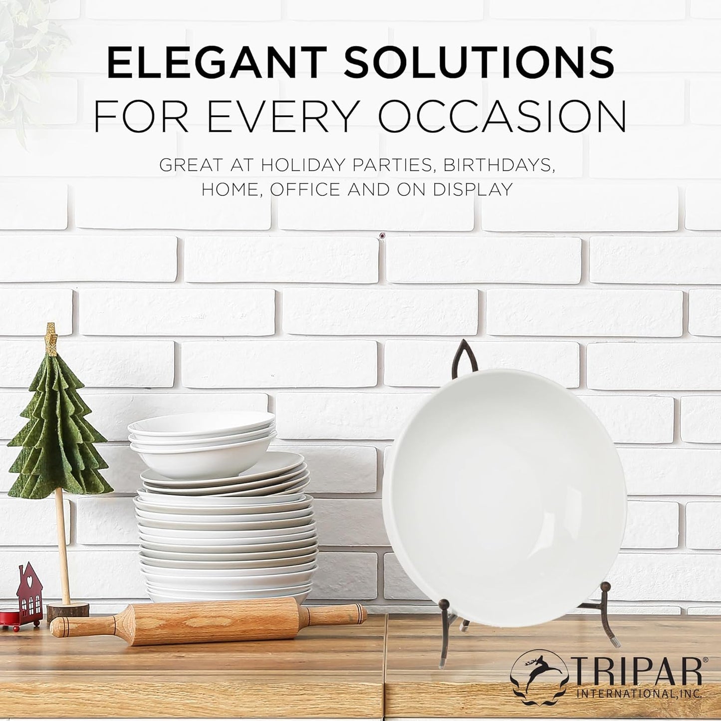 TRIPAR Large York Metal Display Stand for Pictures, Artwork, Bowls, Cookbooks, Platters, & Plates