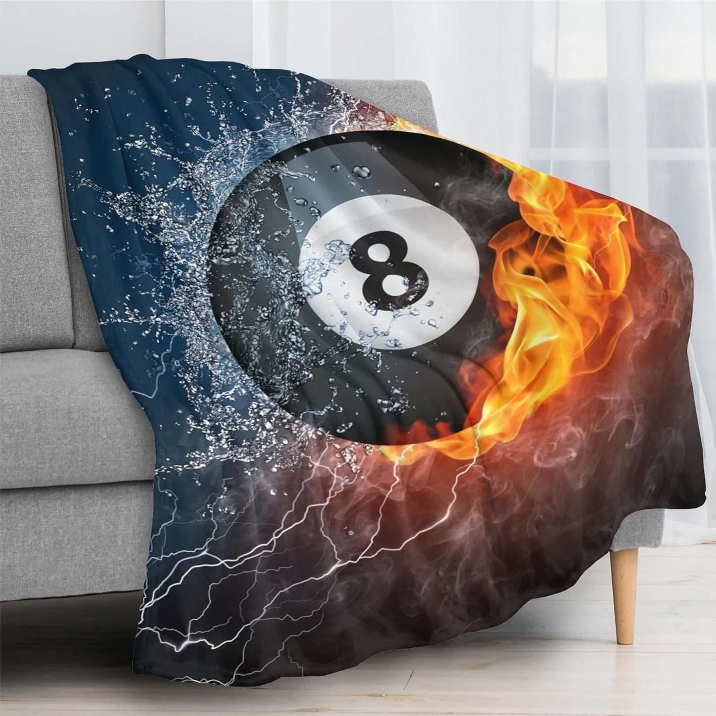 Billiard Ball Cool Throw Blanket Super Soft Warm Bed Blankets For Couch Bedroom Sofa Office Car, All Season Cozy Flannel Plush Blanket For Girls Boys Adults, 50"X40"