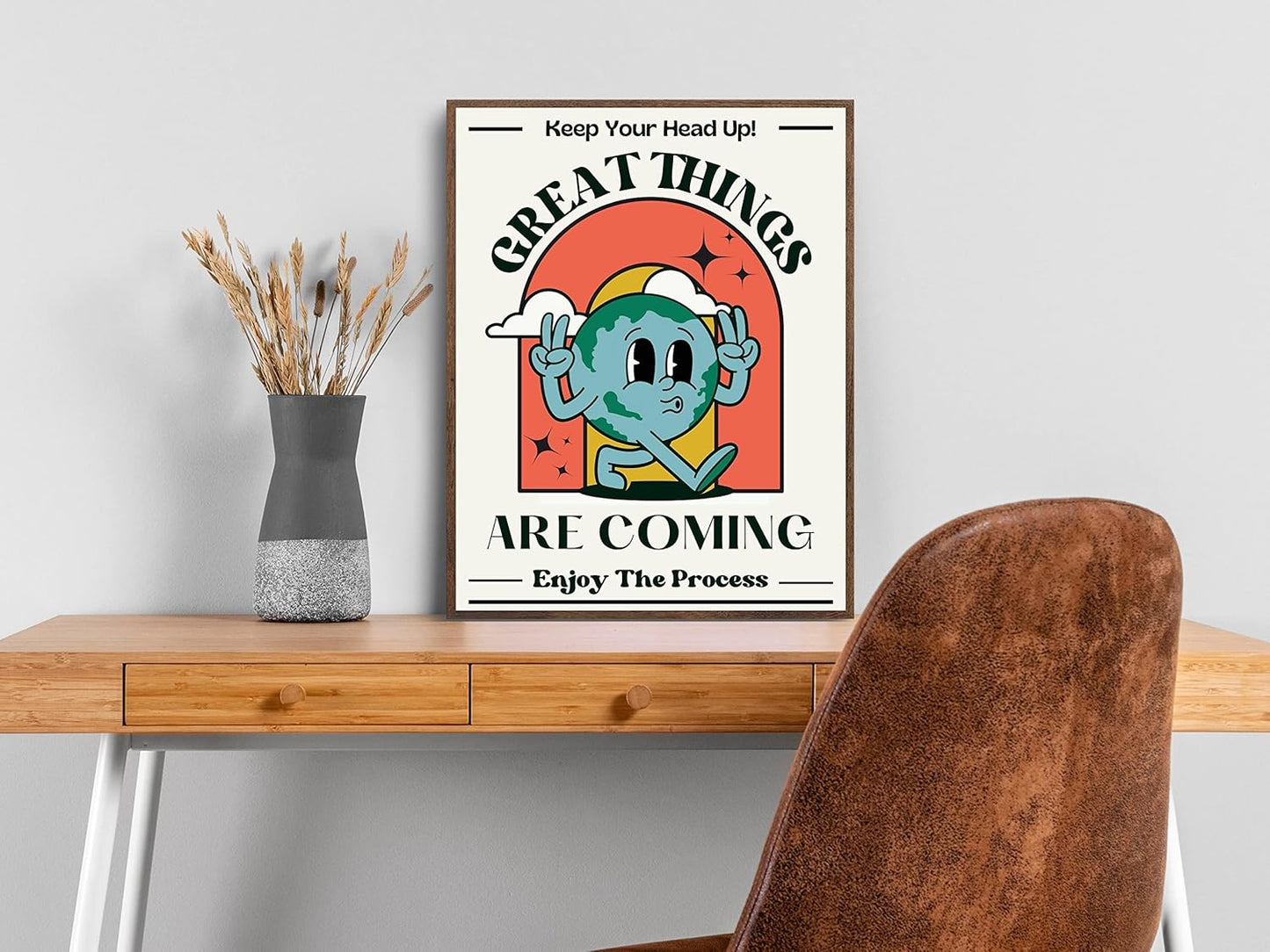 Retro Poster Wall Art Print, Positive Quote Funny Motivational Inspirational That Girl Room Decor Aesthetic For Teen Girls , College Apartment Dorm Bedroom, Cute Trendy Wall Decor, 60s 70s 80s Poster