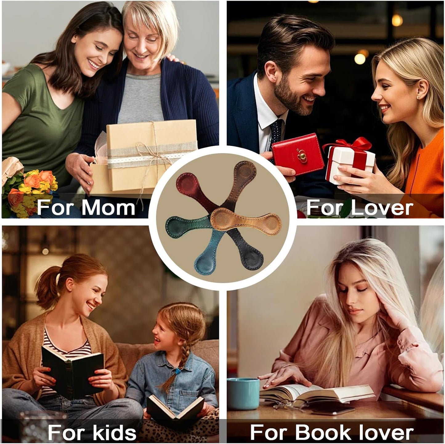 Magnetic Leather Bookmark with 26 Initial for Reading Women,Personalized Magnet Book Marks Gifts for Men,Book Lovers (Green, M)