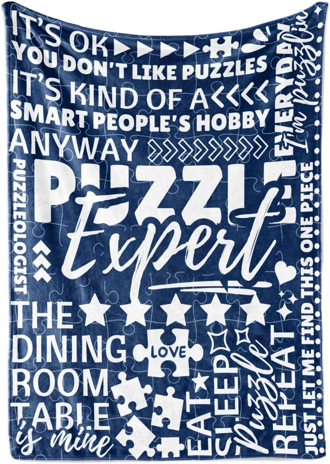 Puzzle Lovers Gifts, Flannel Blankets Throws for Puzzle Lovers, Palyers, Puzzleologist, Perfect for Birthday Christmas Thanksgiving, 50" x 65"