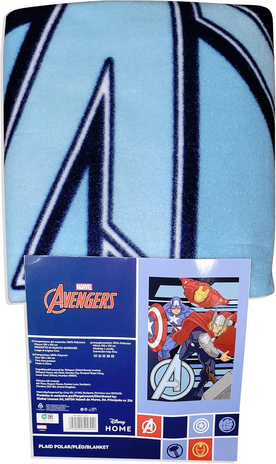 Avenger' Team Join to Save The World Cozy Fleece Throw Blanket 40" x 60" (Green)