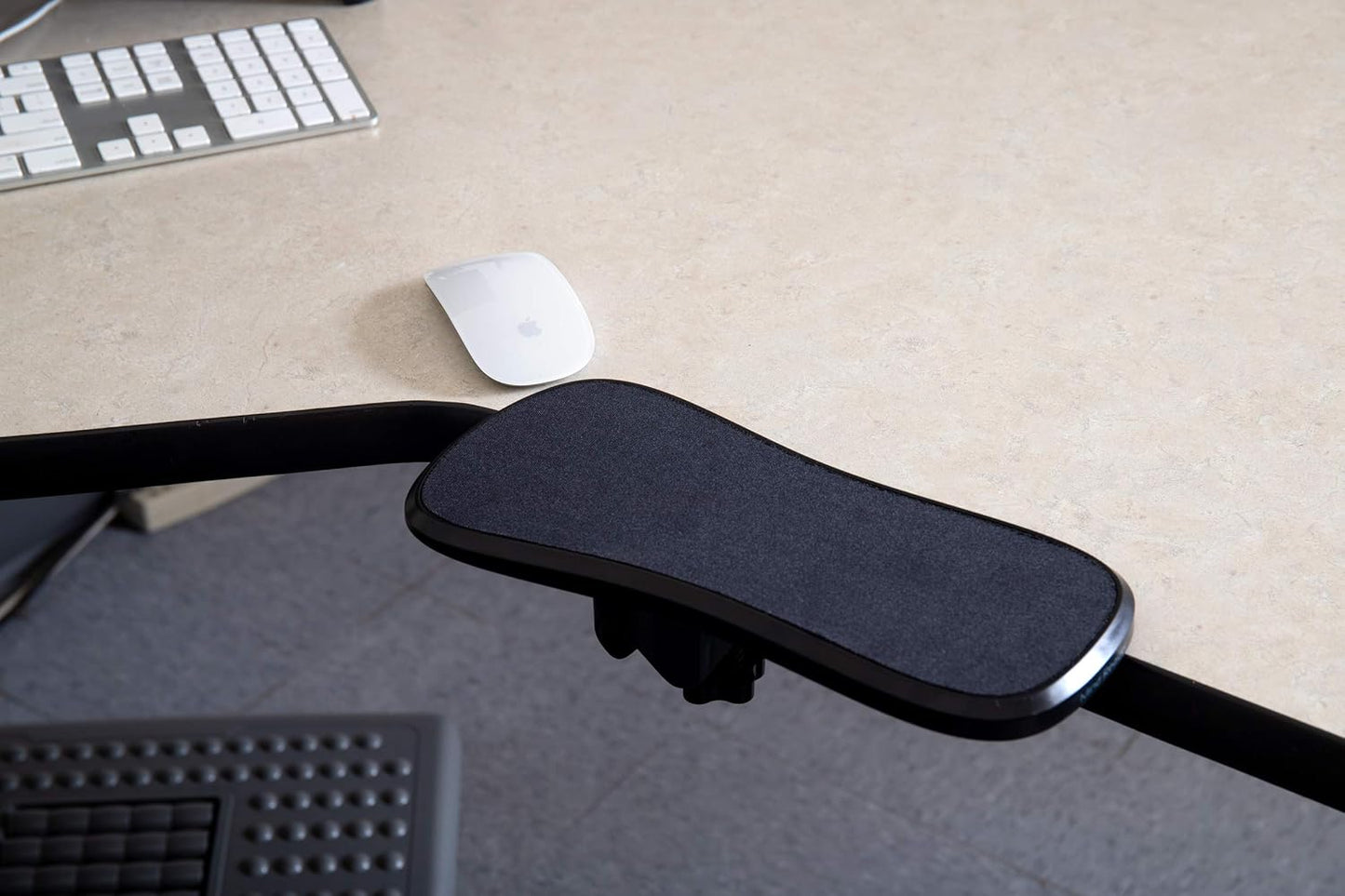 Mind Reader 2 Pack Wrist Rest Pad Clamps, Attaches to Desk, for Office, Computer, Laptop, Mac, Easy Typing Pain Relief, Black