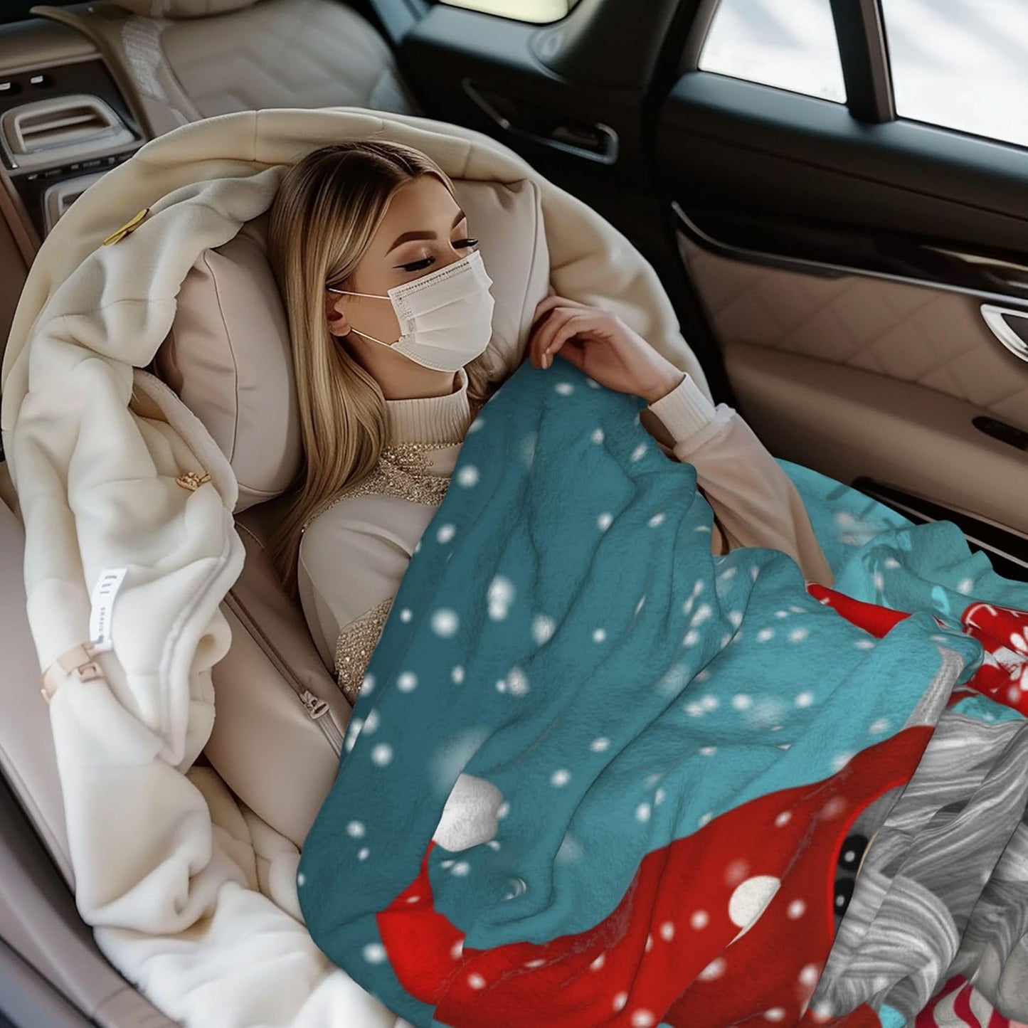 Christmas Gnomes Throw Blanket, Soft Flannel Throw Blanket for Couch, Bed, Travel, Living Room & Home Decor, Cozy Lightweight Warm Fluffy Fuzzy Blankets for Adults Women Girls (50×40 Inch)