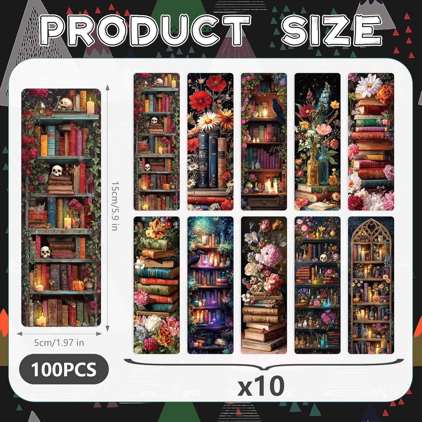 Vintage Book Bulk Bookmark - 100 Pcs Retro Floral Book Bookmarks for Women Book Lovers, Aesthetic Cottagecore Reading Accessories Gifts for Kids Teacher Students