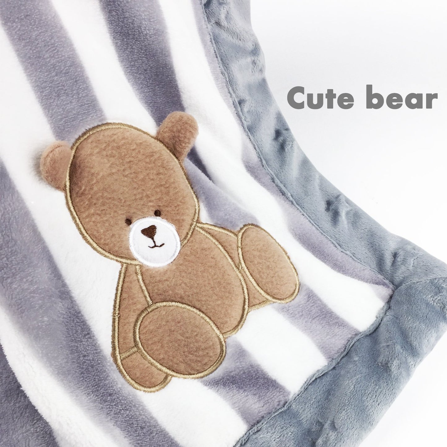 Thick Fleece Blanket, 30"x39" Plush Flannel Throw , Extra Soft &Warm &Cozy, Double Layer &Reversible &Anti-pilling &Easy Care (Grey Bear)
