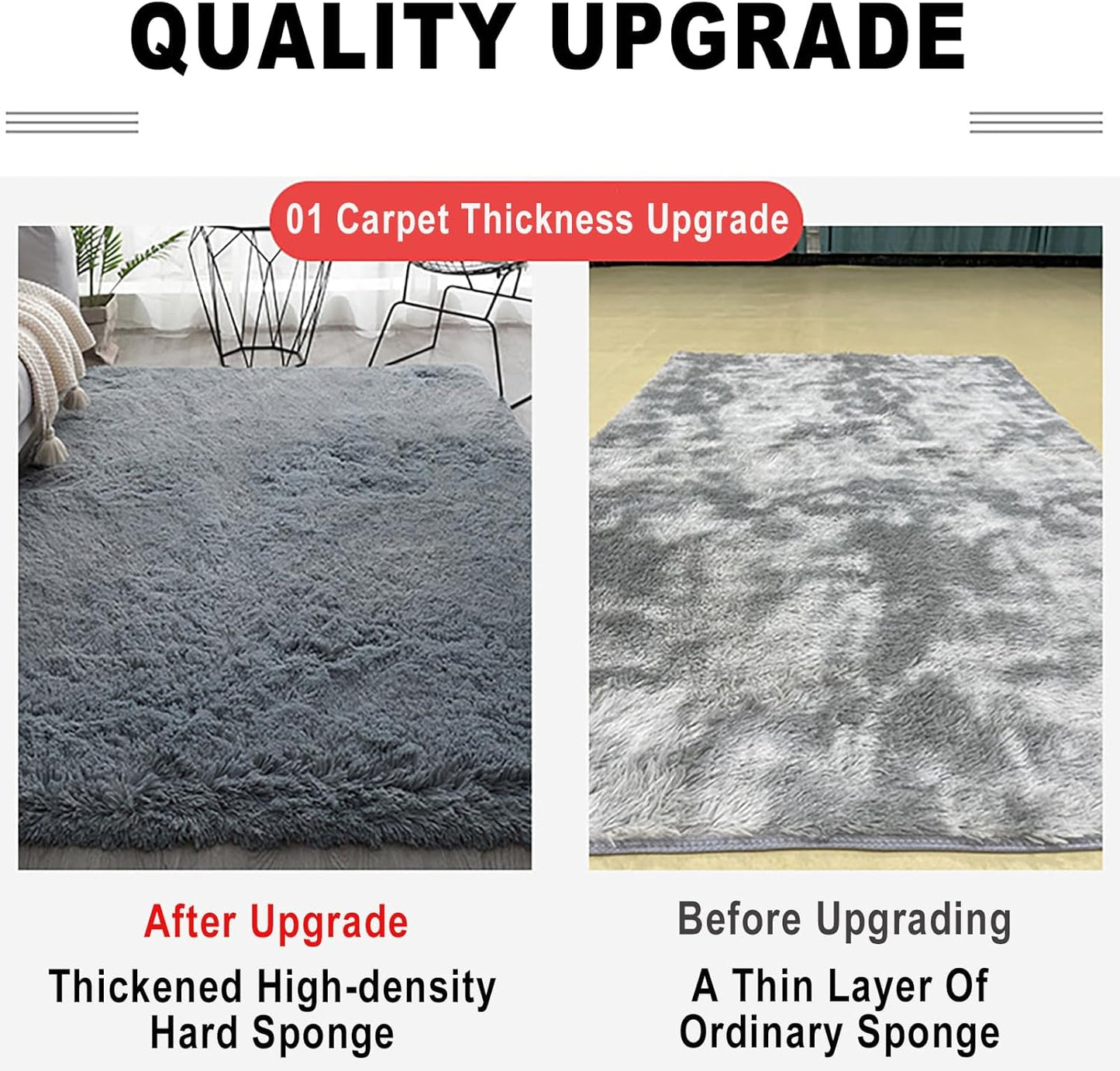 Large Washable Area Rug Shag Rug, Ultra Soft Fluffy Plush Carpet with Non-Slip Backing, Thick Fuzzy Indoor Floor Mat for Living Room Bedroom Kids Nursery Dorm Home Decor (J,50x120cm)