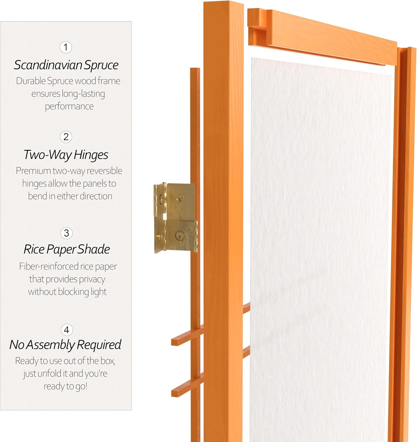 4 ft. Short Double Cross Shoji Screen - Honey - 3 Panels
