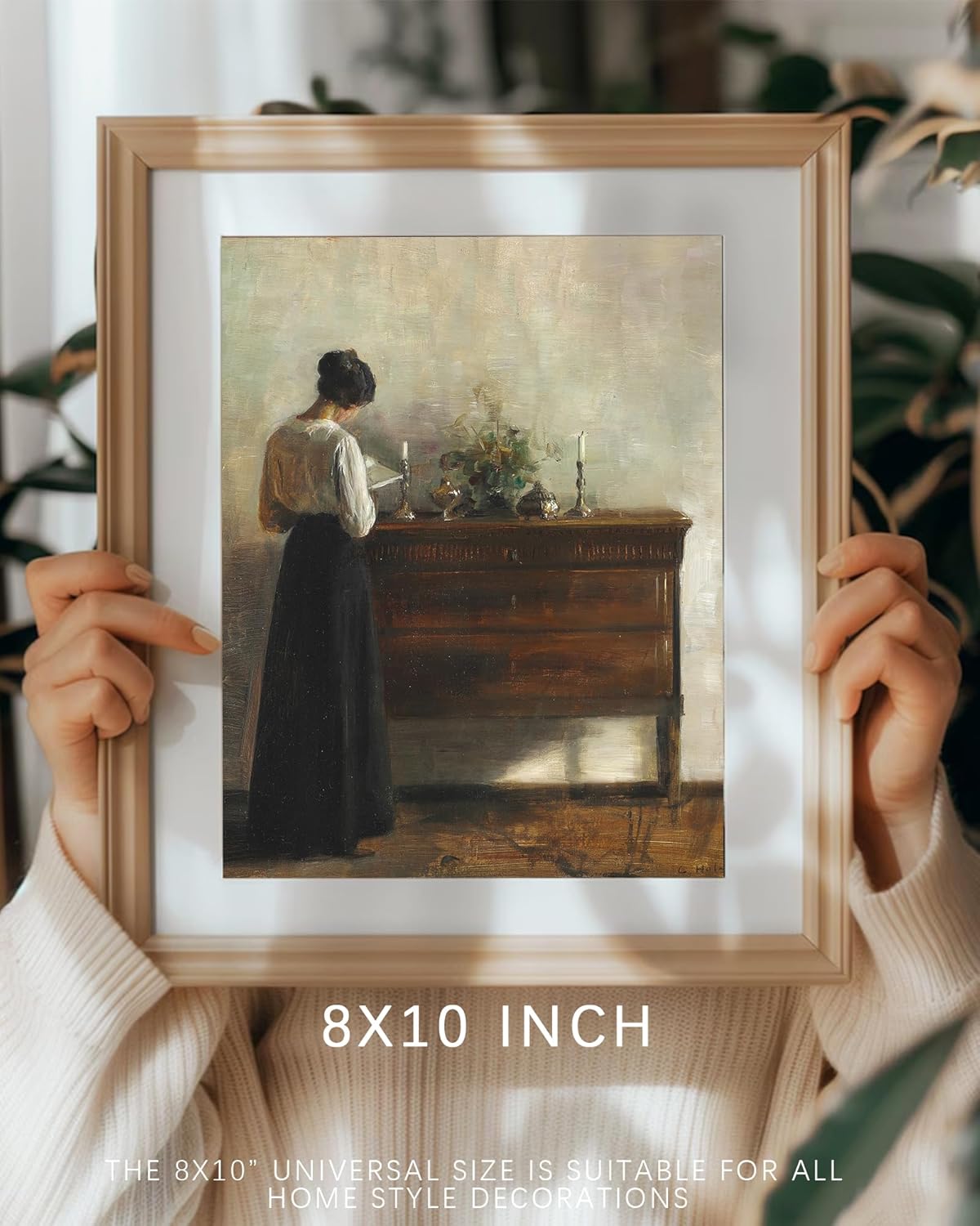 Vodefoad Vintage Woman Portrait Canvas Art Prints Painting Antique 19th Century Women Reading Wall Art Moody Dark Academia Aesthetic Artwork Poster for Gallary, Bedroom, Bathroom, Office, Desktop Decor - 8x10Inch Unframe