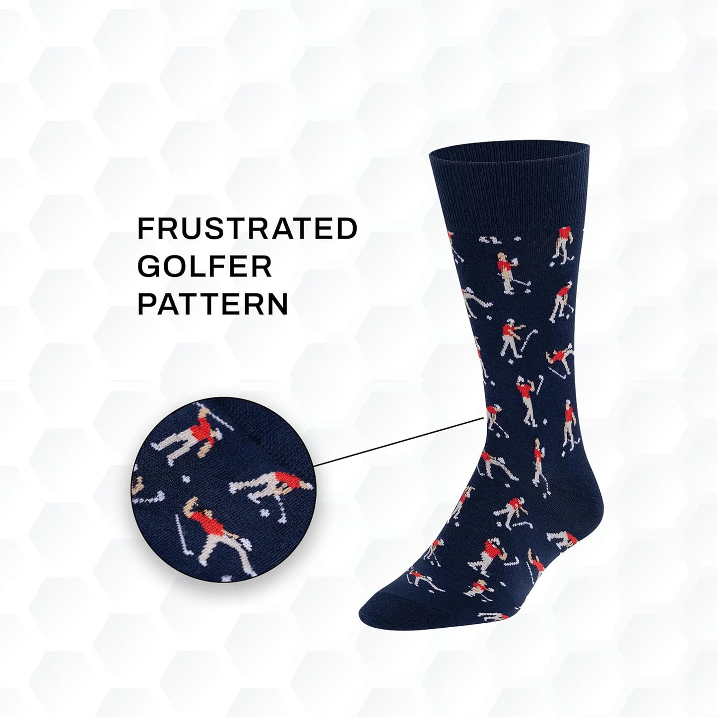 Shanker Golf Socks - Funny Angry Golfer Socks - Funny Golf Gift for Men - 1 Pair per Pack - Size 10-13