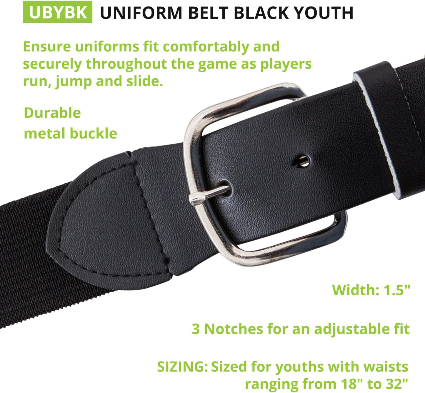 Champion Sports Baseball & Softball Belt – Stretch Fit Uniform Belt for Youth & Adult Players, Multiple Colors