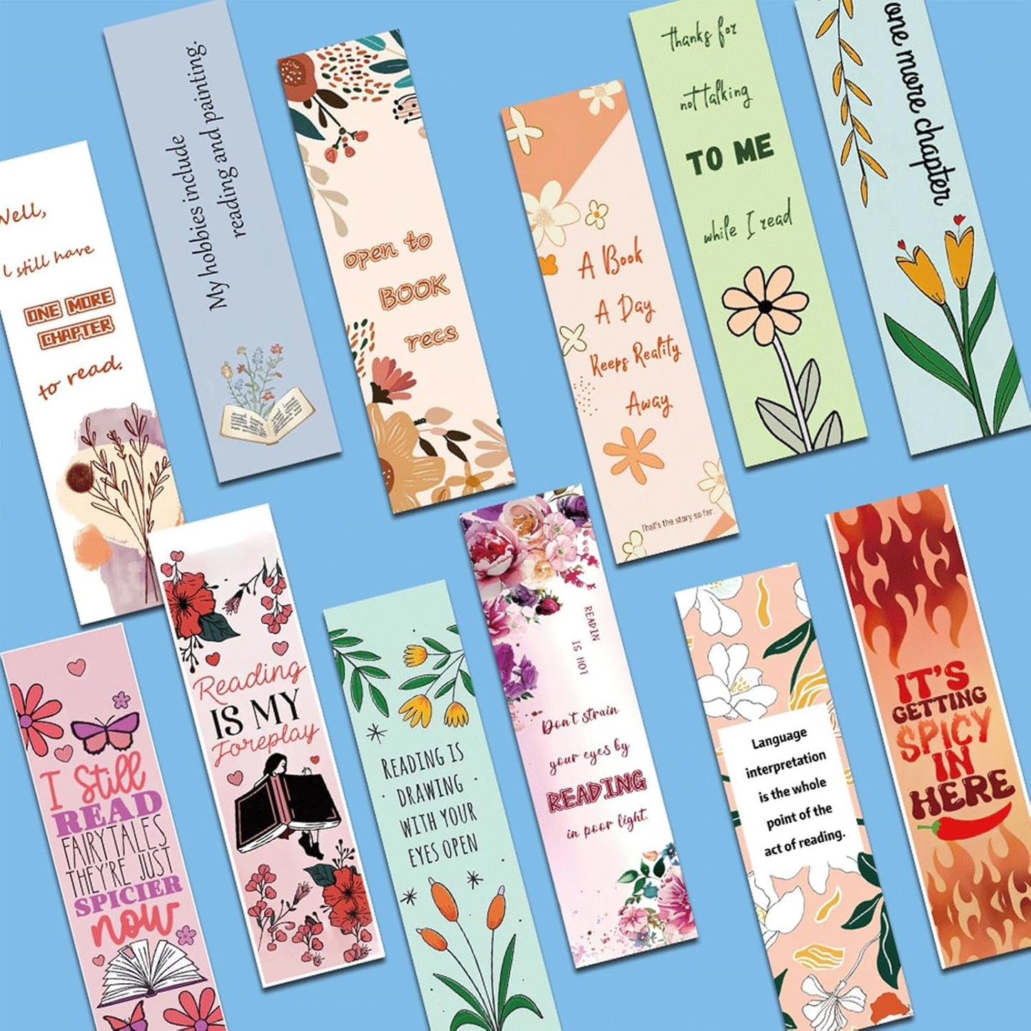 30 Pieces Romance Bookmarks, Spicy Fairytale Bookmark, Funny Bookmarks for Men,Women, Book Lovers, Page Markers for Students Teachers Reading, DIY Art Decoration Cards，Romance Reader Present Handmade