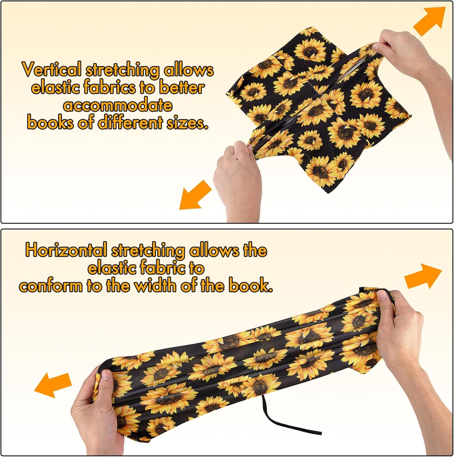 6 Pcs Stretchable Book Cover Jumbo Fabric Book Covers Protector Washable Reusable Protective Textbook Cover for Hardcover Textbooks up to 9 x 11 in with 6 Pieces Magnetic Bookmarks