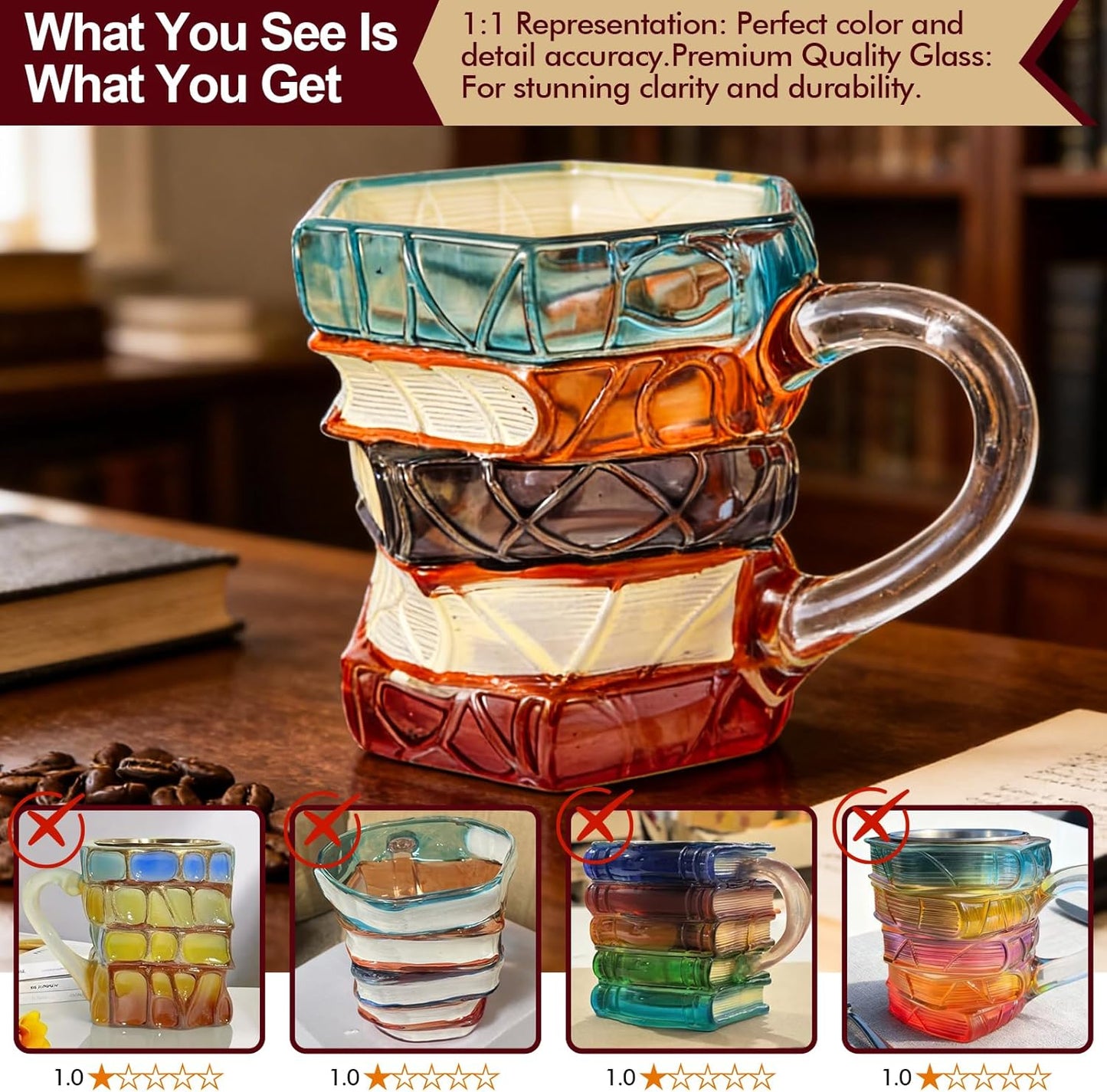 Painted Book Mug Novelty Coffee Mugs for Book Lover Gifts for Women Unique Coffee Mugs 7 Oz Cool Funny Bookish Cute Tumblers Books Worm Readers Writers Librarian Gifts Women (Painted book)