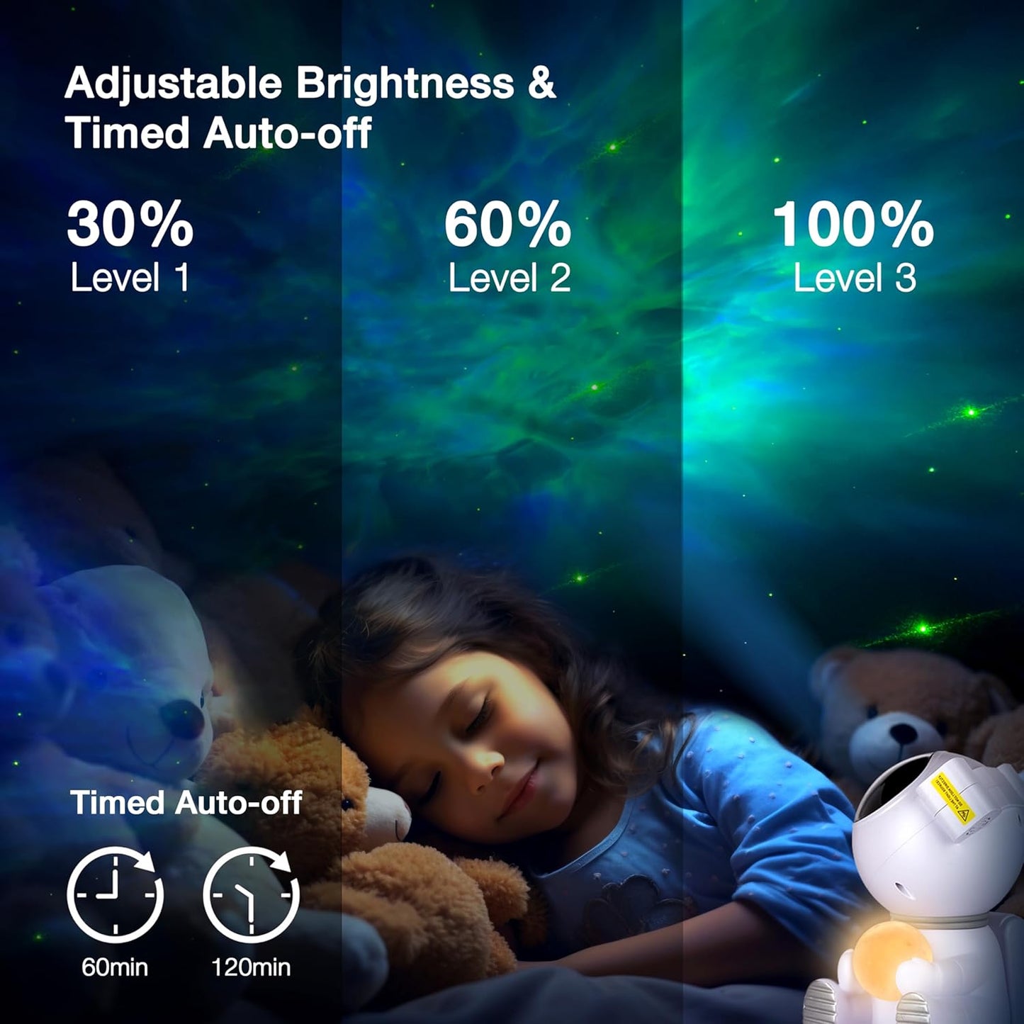 Astronaut Galaxy Projector Star Night Light with Moon Lamp, Starry Nebula Ceiling Projection with Timer, Remote Control and 360° Adjustable, Cool Gifts for Son Children Adults Teen Boys Girls