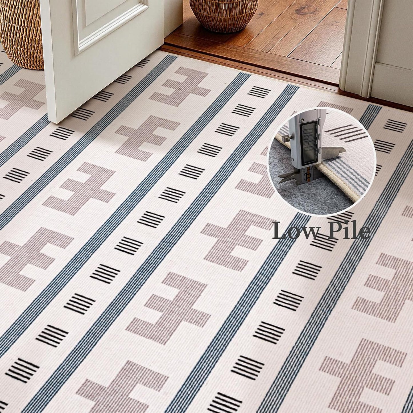 YIHOUSE 6x9 Area Rug for Living Room Geometric Boho Rug Moroccan Washable Area Rug Non Slip Indoor Modern Abstract Rugs for Bedroom Dining Room Kitchen,Cream Beige