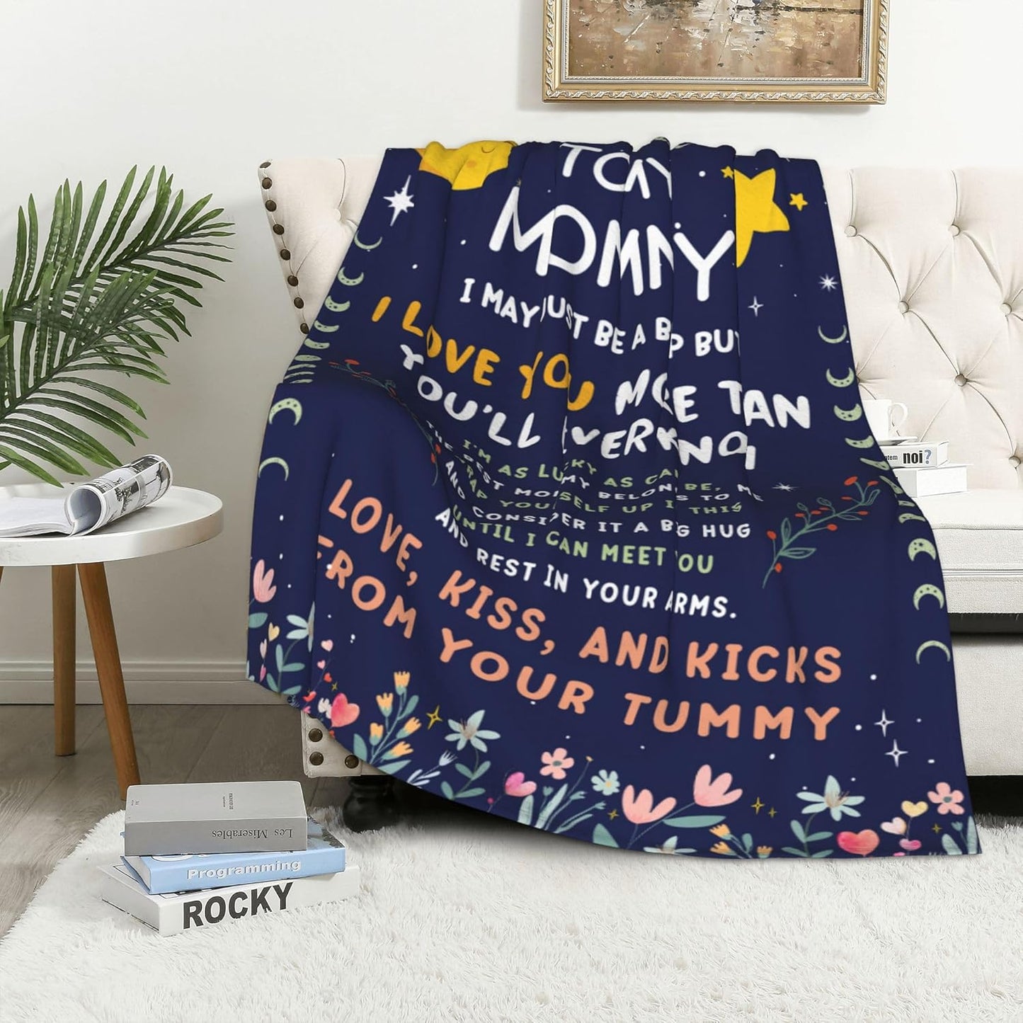 Mom to Be Gifts Pregnancy Gifts - First Time Mom Gifts, Promoted to Mom Gifts, Flannel Soft Blankets and Throws for New Mommy 60x80in