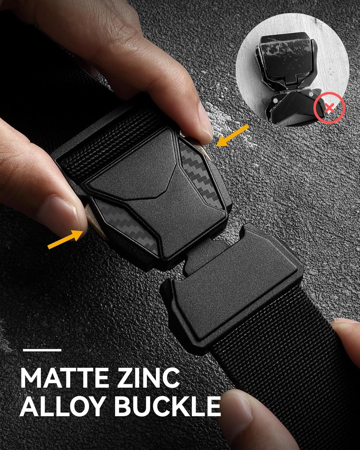 CHAOREN Tactical Belt Men - 1.5" Stretch Belt for Work - Quick Release for Military Casual Jeans EDC Hiking