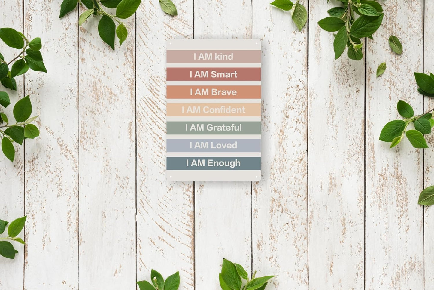 Metal Tin Sign Wall Boho Rainbow Decor Classroom Decor Vanilla Girl Room Classroom Calm Down Corner Supplies Calming Corner Items Kids Playroom Reading Nook For Kids 8x12 In