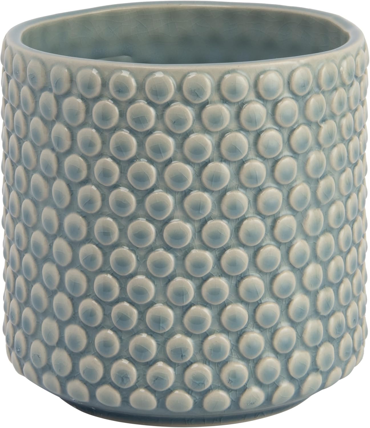 Bloomingville Sky Blue & Cream Stoneware Pot with Crackle Finish