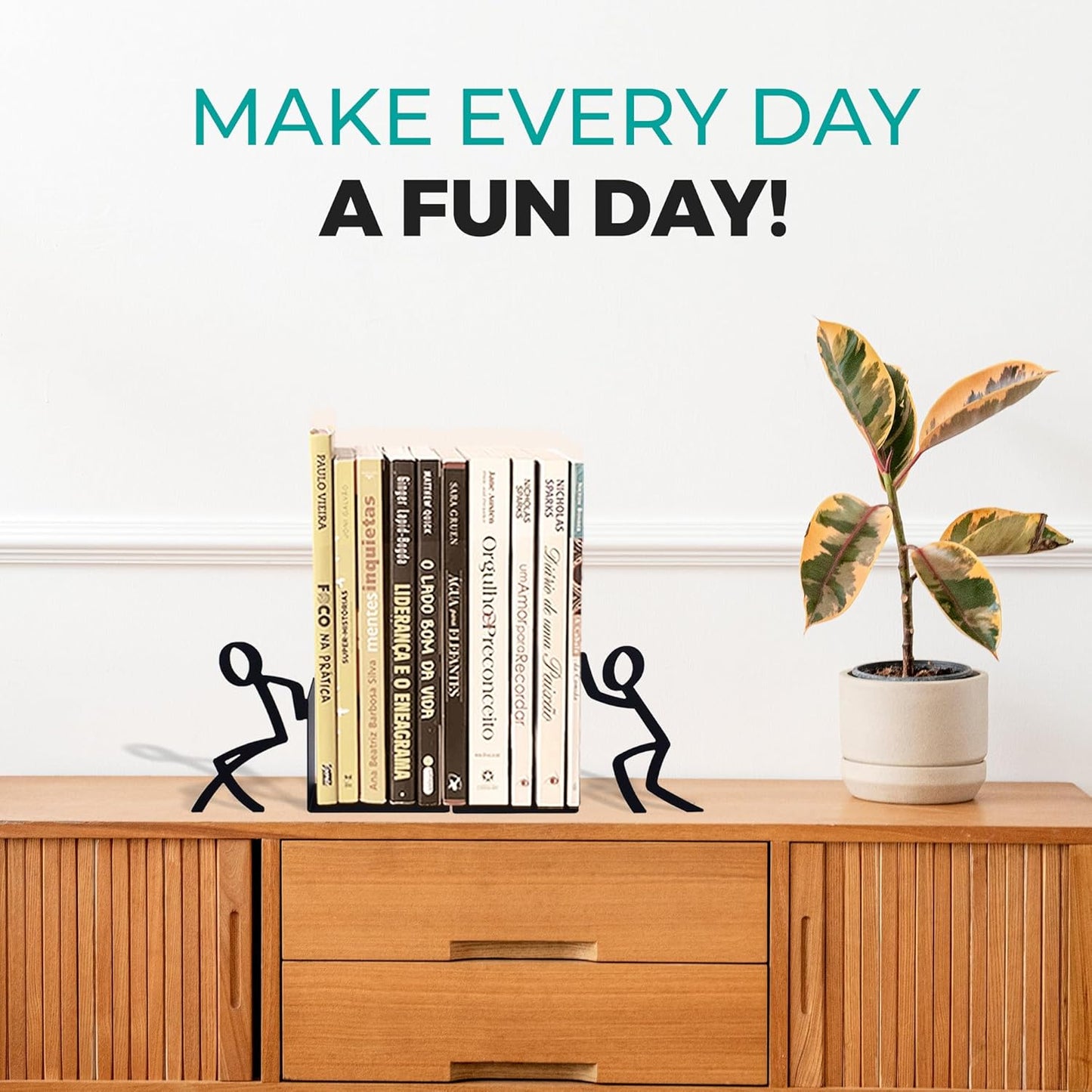 Geguton Liam Classic Bookend – Steel Epoxy-Coated – Decorative Book Support Pair for Living Room, Home Office or Gift