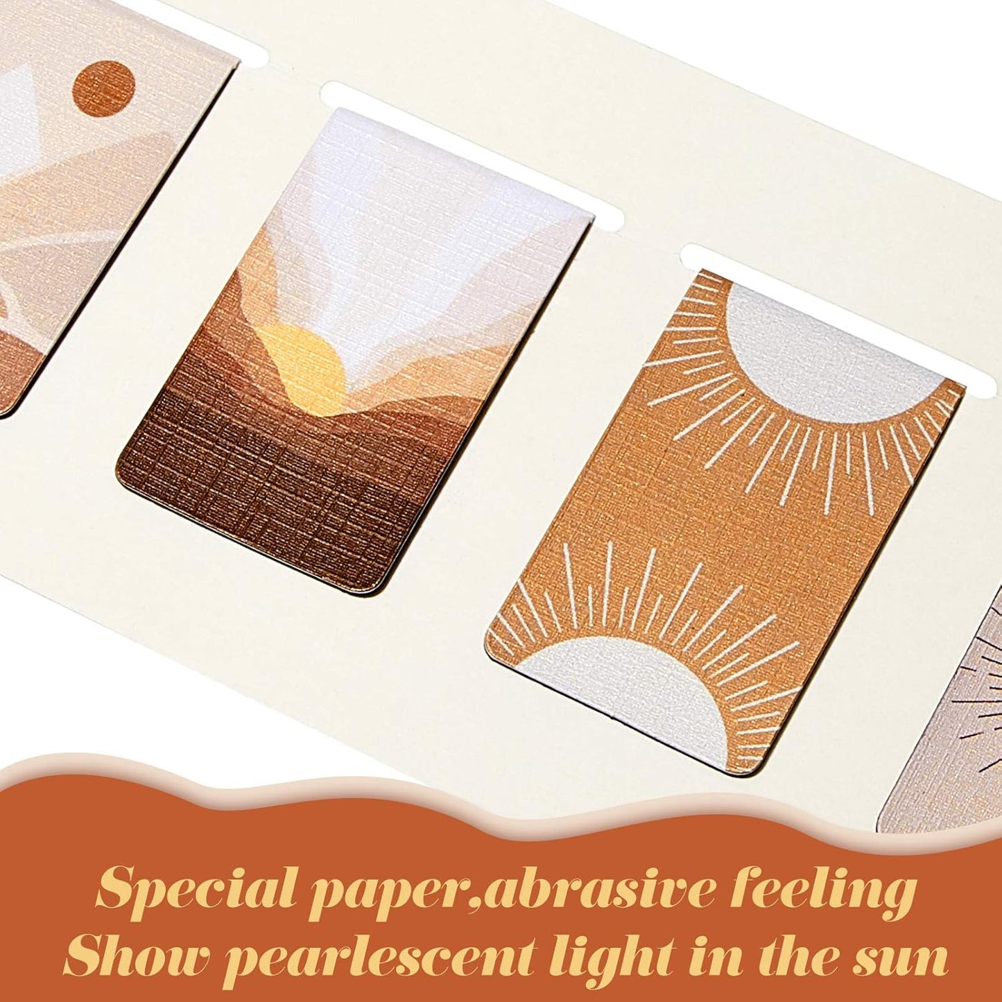 Zonon 10 Pieces Boho Sun Magnetic Bookmarks Magnetic Book Marks for Reading Book Markers Magnet Page Markers Assorted Inspirational Magnet Bookmark with Landscape (Sunset Style)