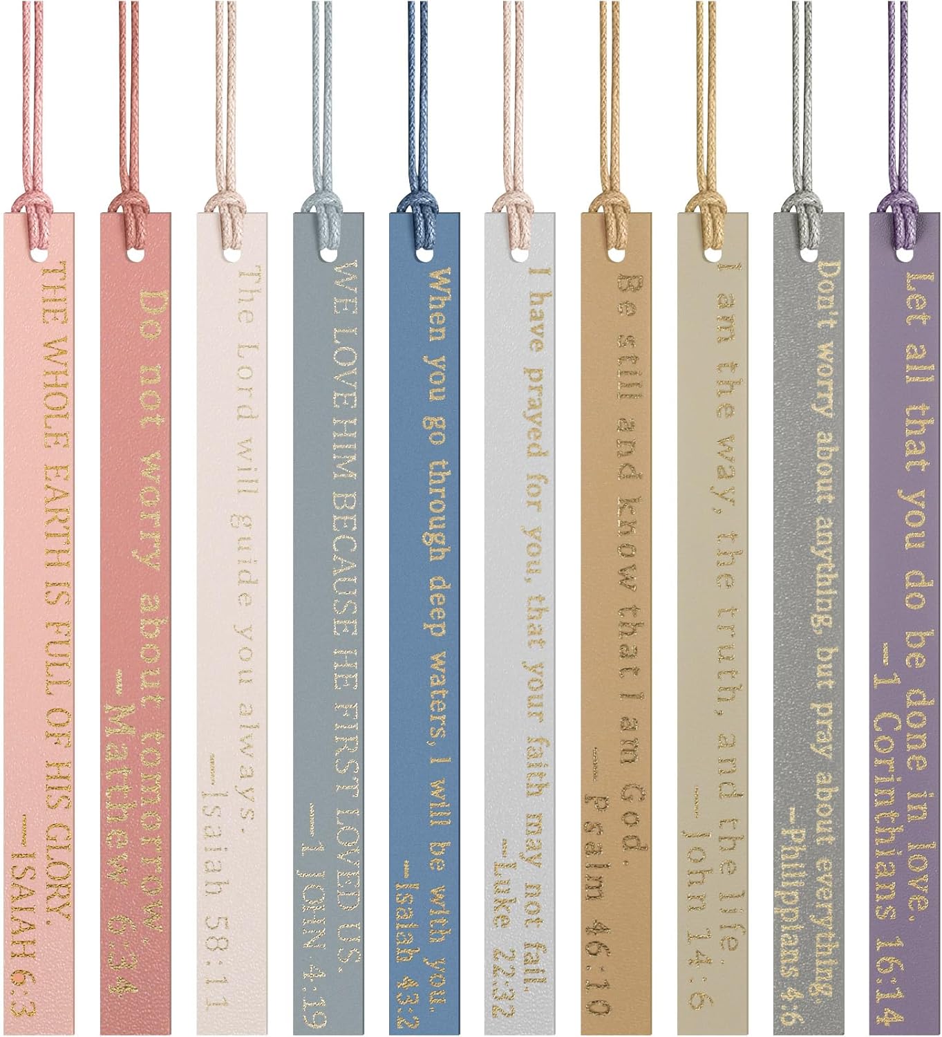 Skyygemm 10 Pcs Christian Bookmarks Christian Gifts for Women Leather Religious Bookmarks Handmade Bible Book Lovers Readers Female Church Book Club(Pastel)