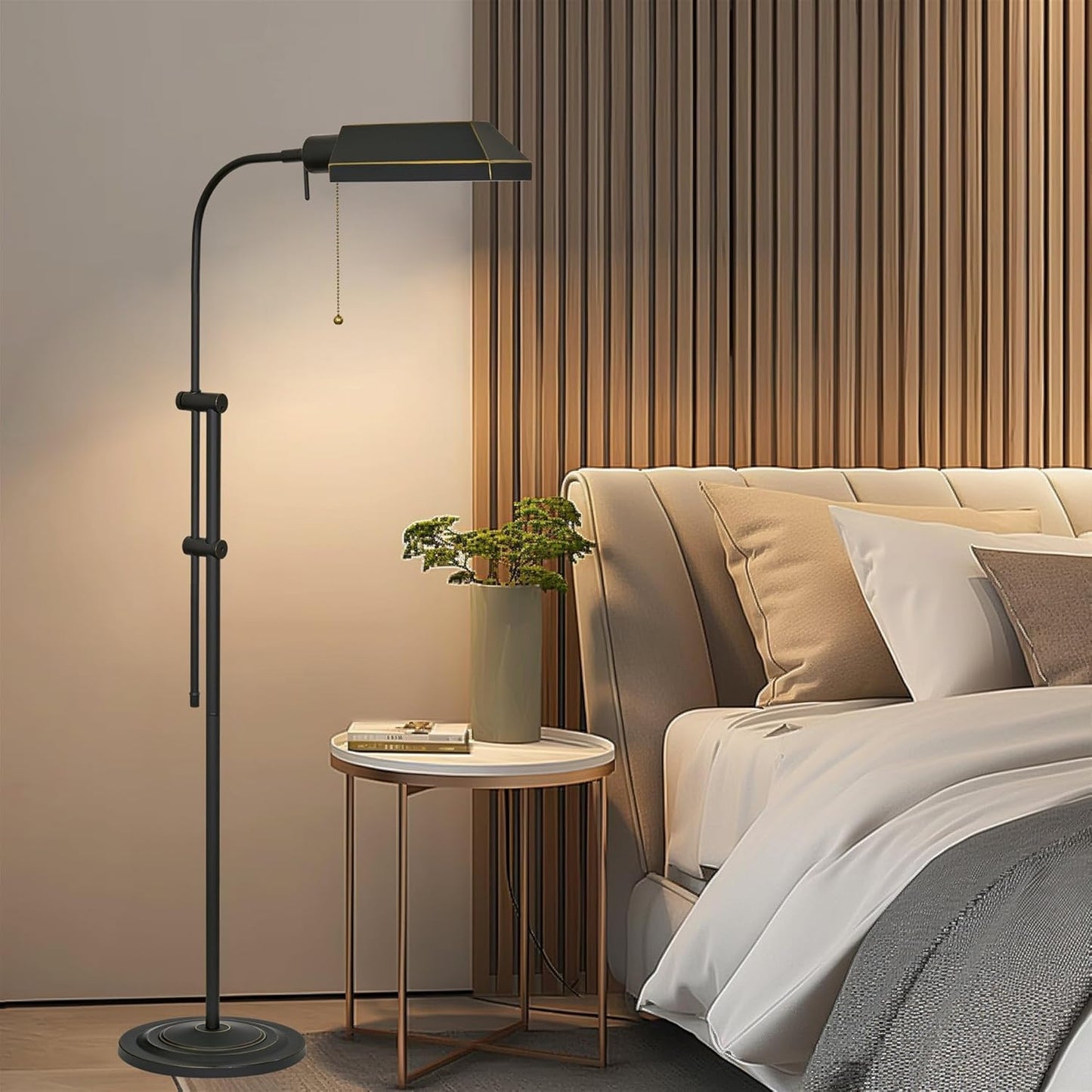 Kira Home Prescott 58" Modern Industrial Adjustable Standing Pharmacy Floor Lamp, Dark Bronze Finish, Includes 6W LED Bulb (60W eq.) Energy Efficient, Eco-Friendly, Pivot Head for Hobby/Precise Task