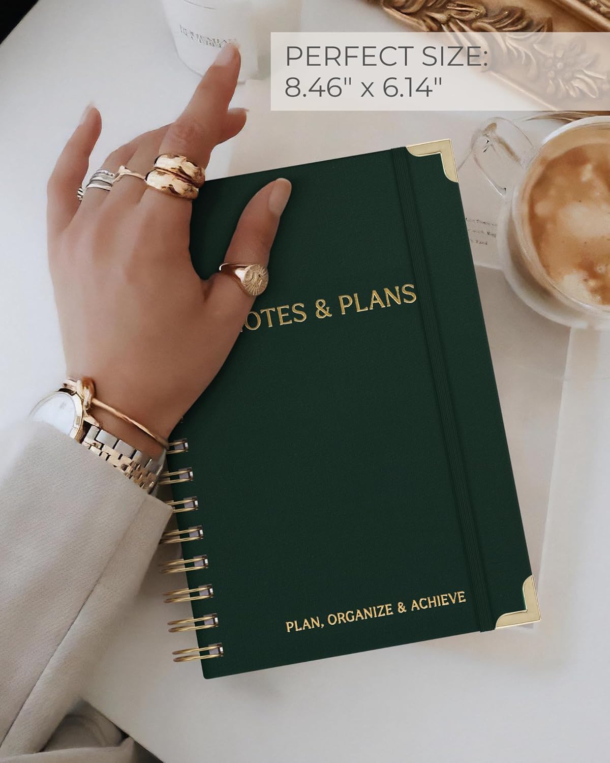 ZICOTO Aesthetic Daily Planner And Notebook With Hourly Schedule - Aesthetic Spiral To do List Notepad For Work/Home to Organize Tasks And Appointments - Stylish School/Office Supplies Book For Women