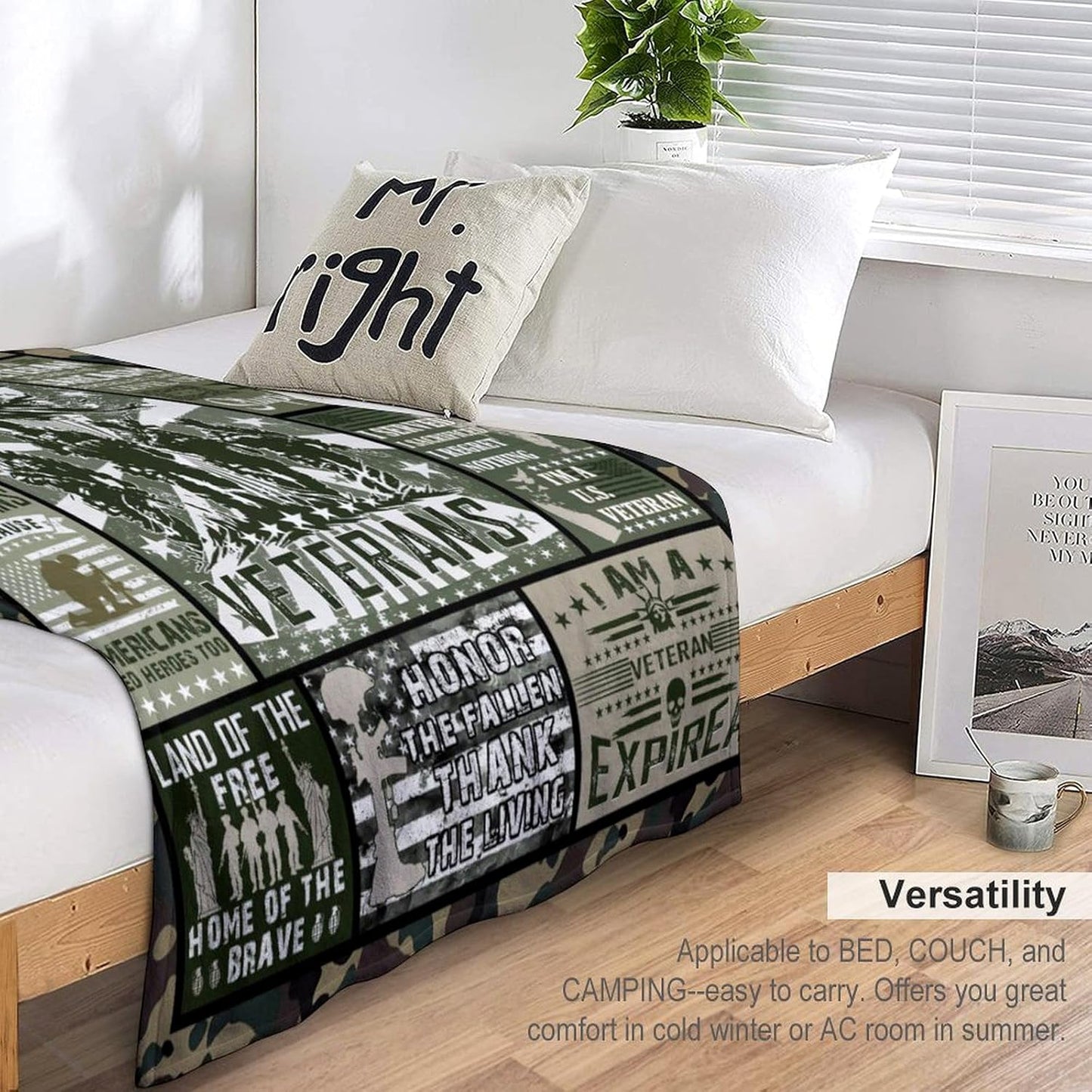 Gifts for Veterans, Veteran Blanket Veteran's Day Military Gifts,Vietnam Veteran Gifts, Ultra Soft Hard Head Veterans Throw Blankets Gifts for US Navy Army Marine 50"X40"
