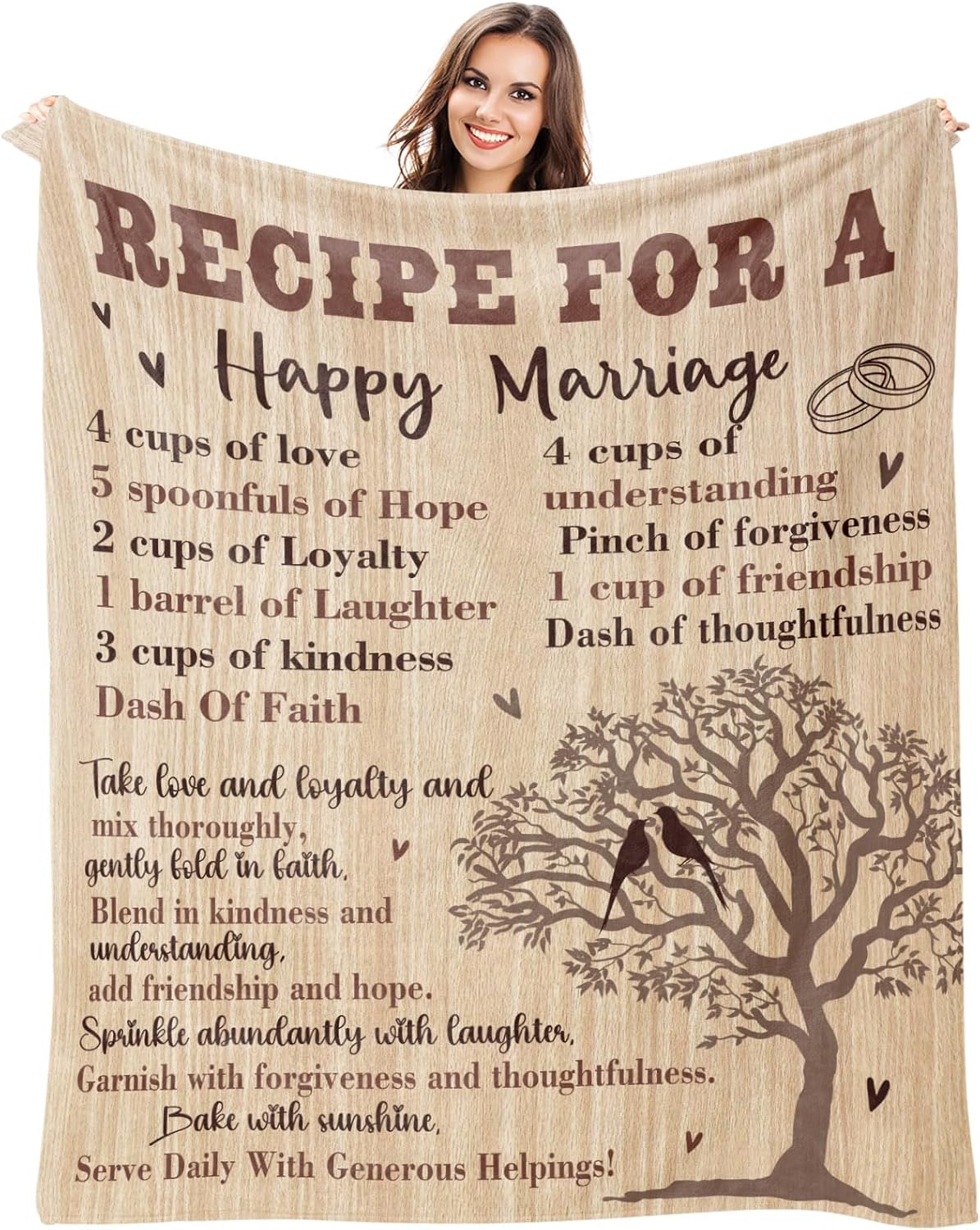 Wedding Gifts for Couples 2025, Wedding Gifts for Newlyweds, Gifts for Her Blanket, Bridal Shower Gifts Bride to Be, Happy Anniversary Marriage Gifts for Couple Throw Blanket 60"x50"