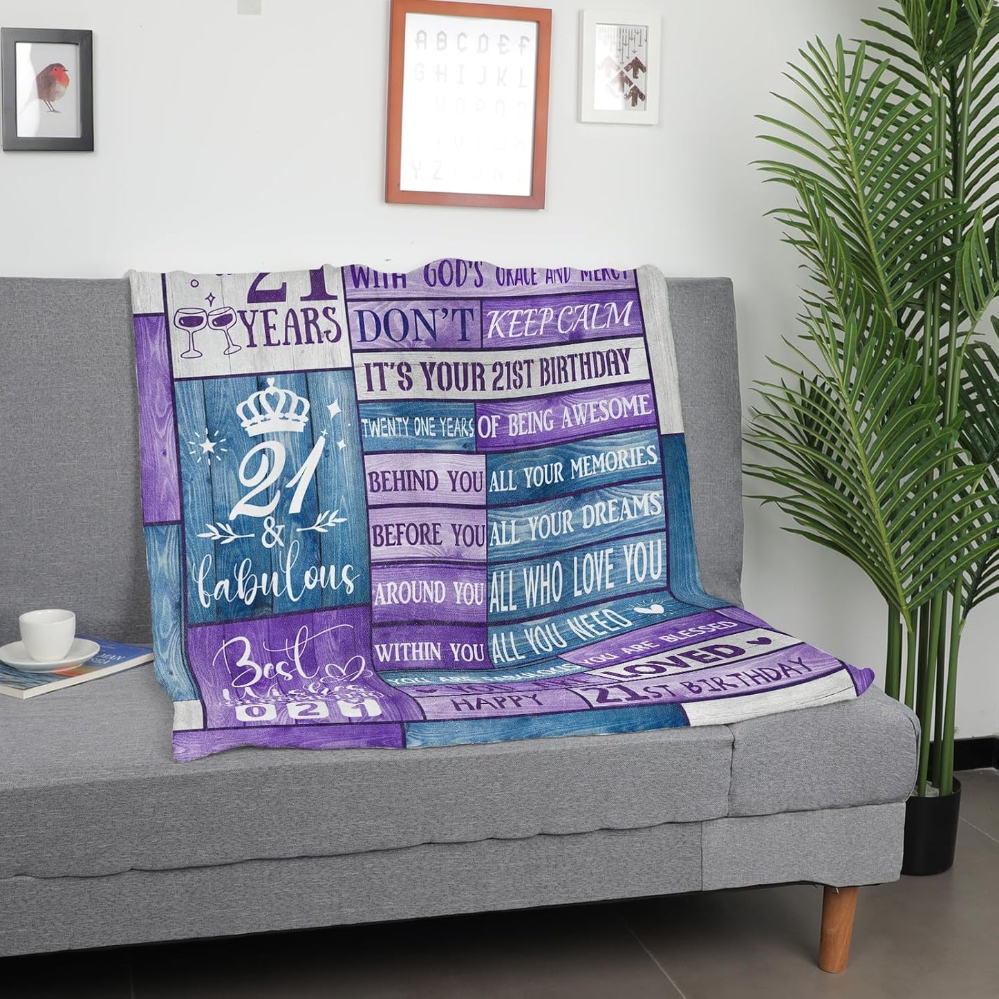 30th Birthday Gifts for Her Throw Blanket, 30th Birthday Gifts for Women Men, 30 Year Old Gifts for Women Soft Blanket 60 * 50in Happy 30th Birthday Gifts