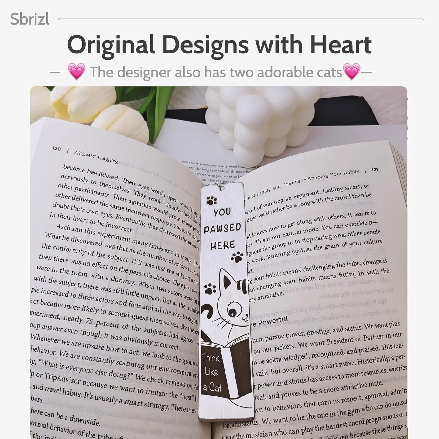 3-Piece Cat Bookmarks for Reading Women - Cute Bookmarks for Kids, Gifts for Cat Lovers,Christmas Cat-Themed Book Accessories for Readers & Book Lovers