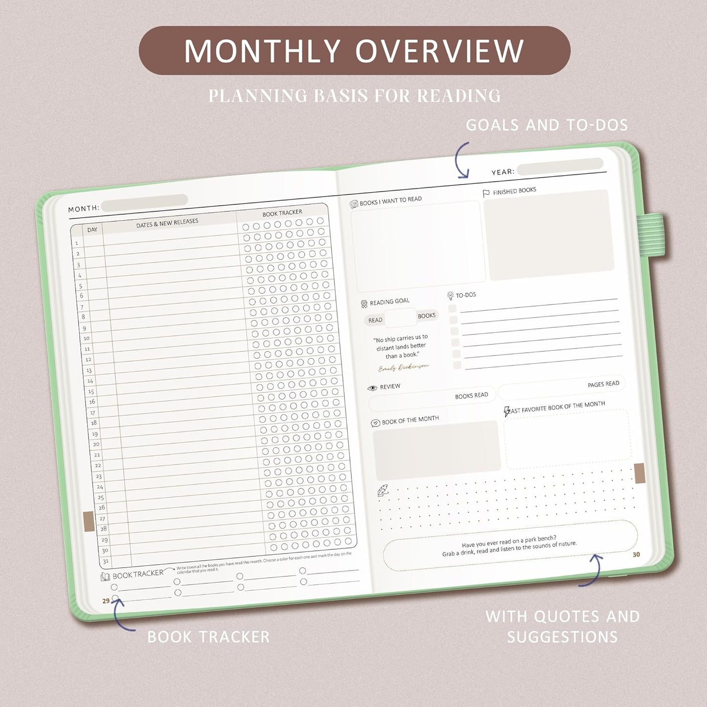 Reading Journal with 52 Reviews & Progress Tracking - Book Journal Reading Log 176 Pages - A5 Hardcover Reading Tracker Journal - Gift for Book Lovers & Readers - Keeping Notes on Your Favorite Books